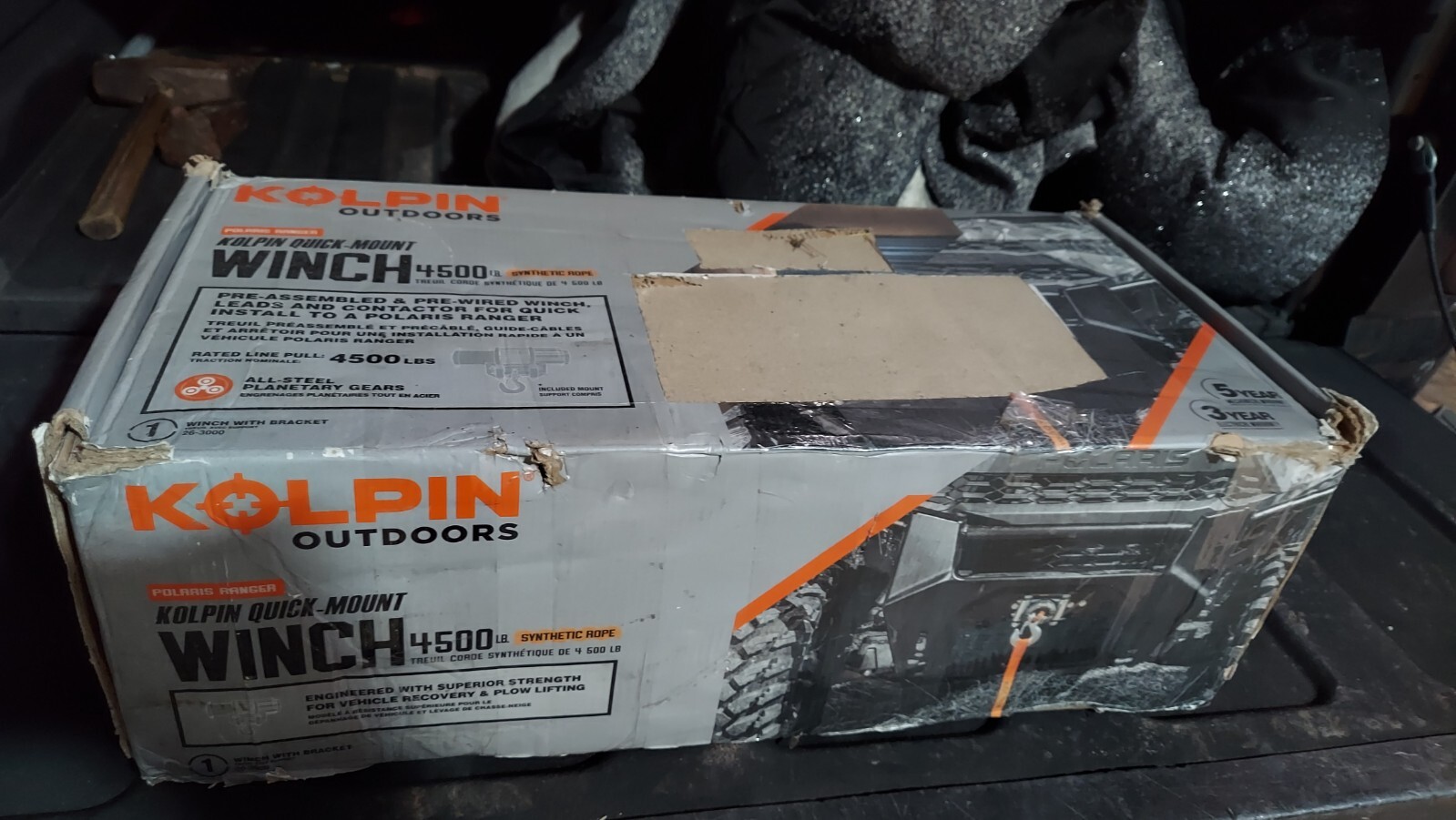 New Kolpin 26-3000 Quick Mount Winch Kit 4500lb Synthetic Rope Polaris Ranger