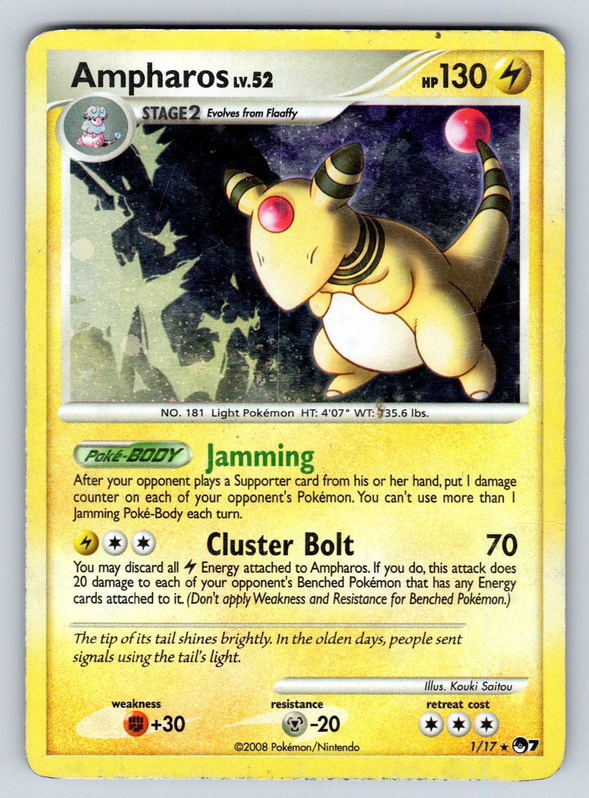 Holofoil Ampharos 001/017 POP Series 7 HP