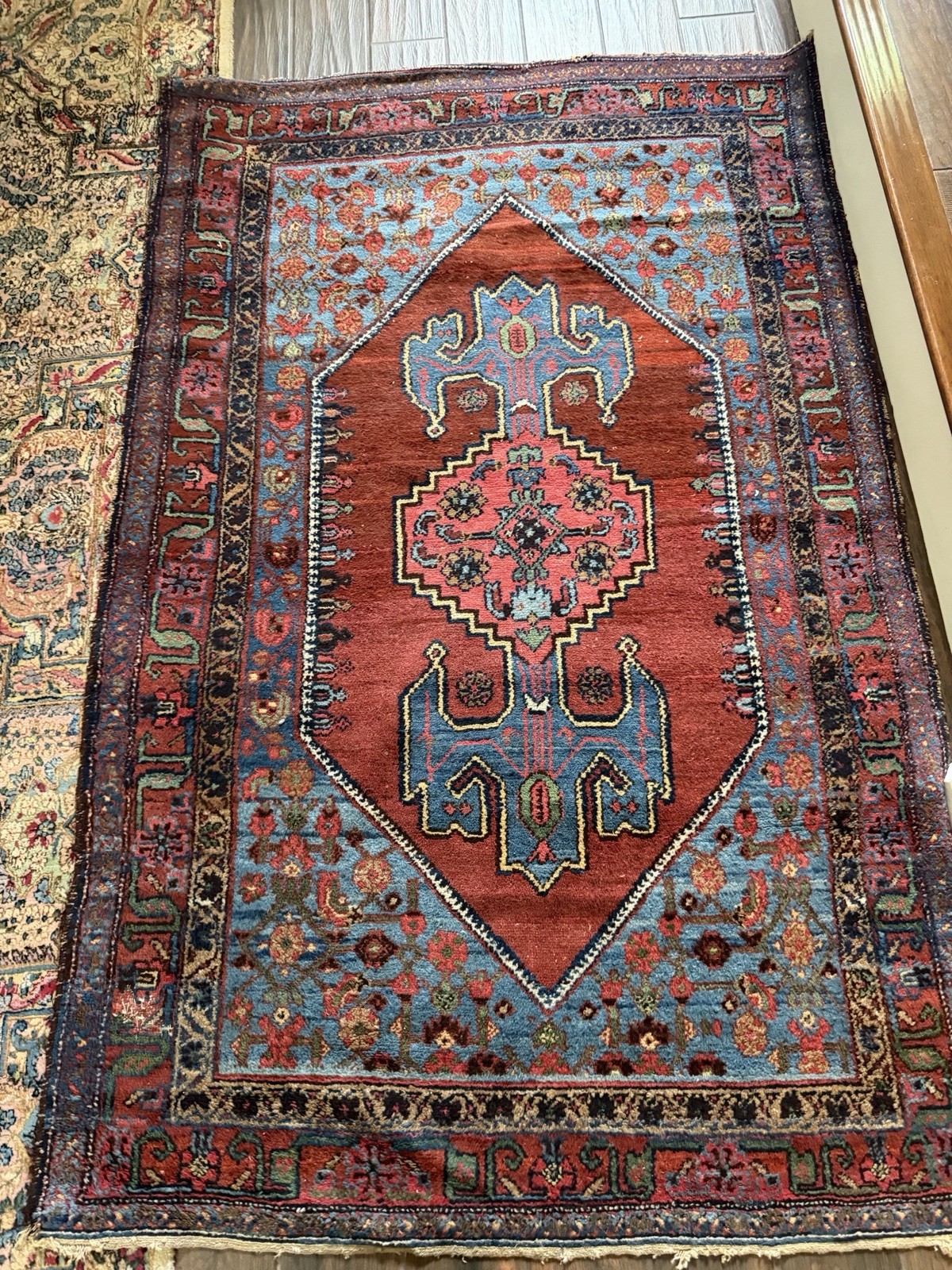 Heriz/Karaji style antique rug. 6ft7in x 4ft 3in.