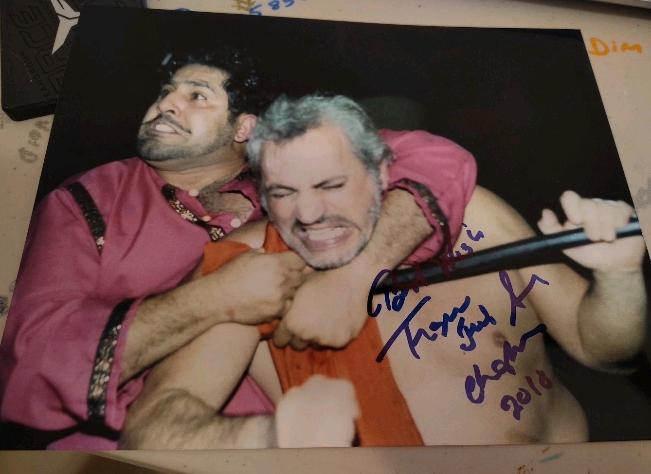 Tiger Jeet Singh Signed 8x10 WWE WWF Nwa The Sheik Battle Detroit Wrestling