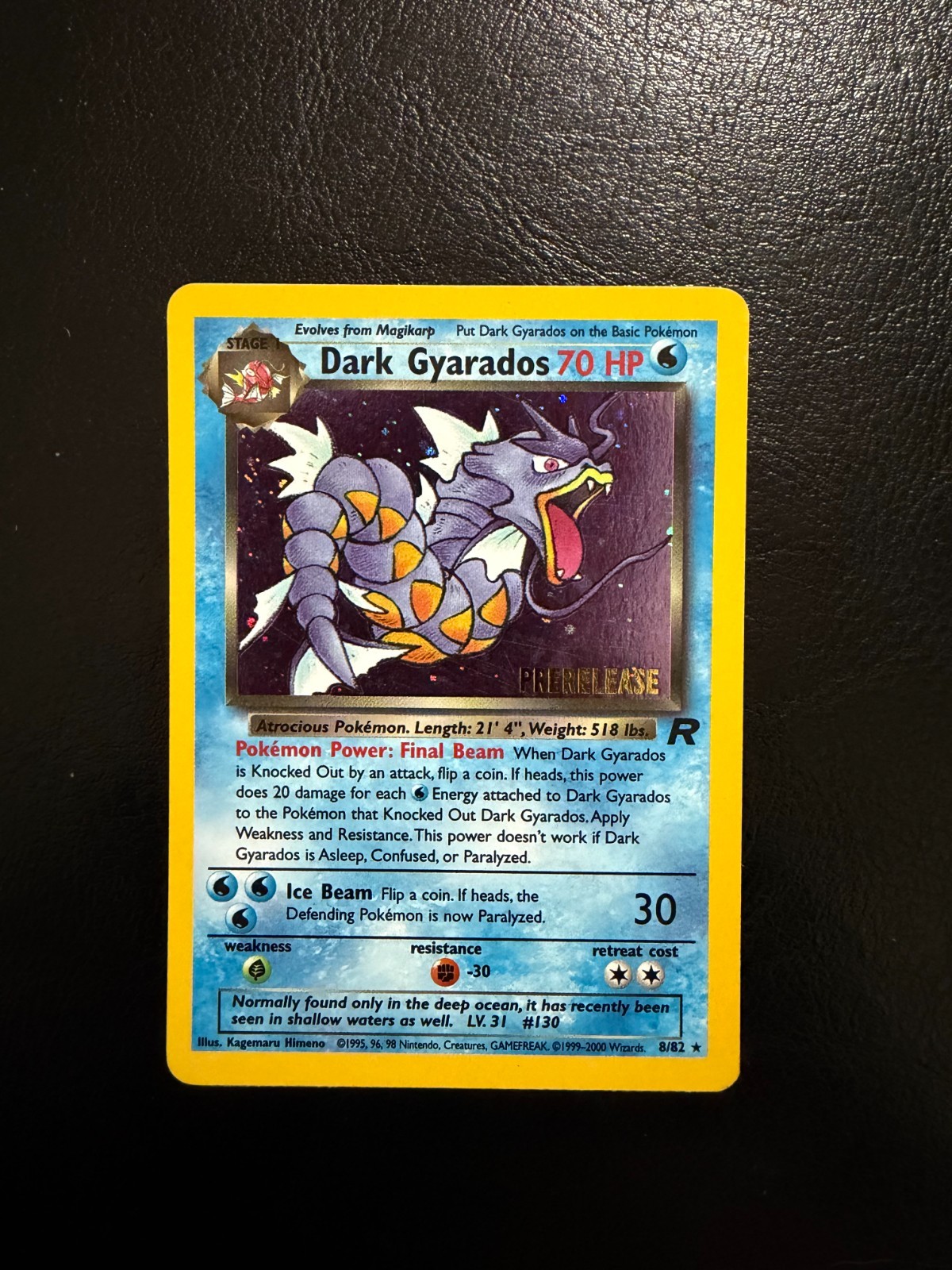 Dark Gyarados 8/82 Holo Rare Team Rocket Pokemon PRERELEASE