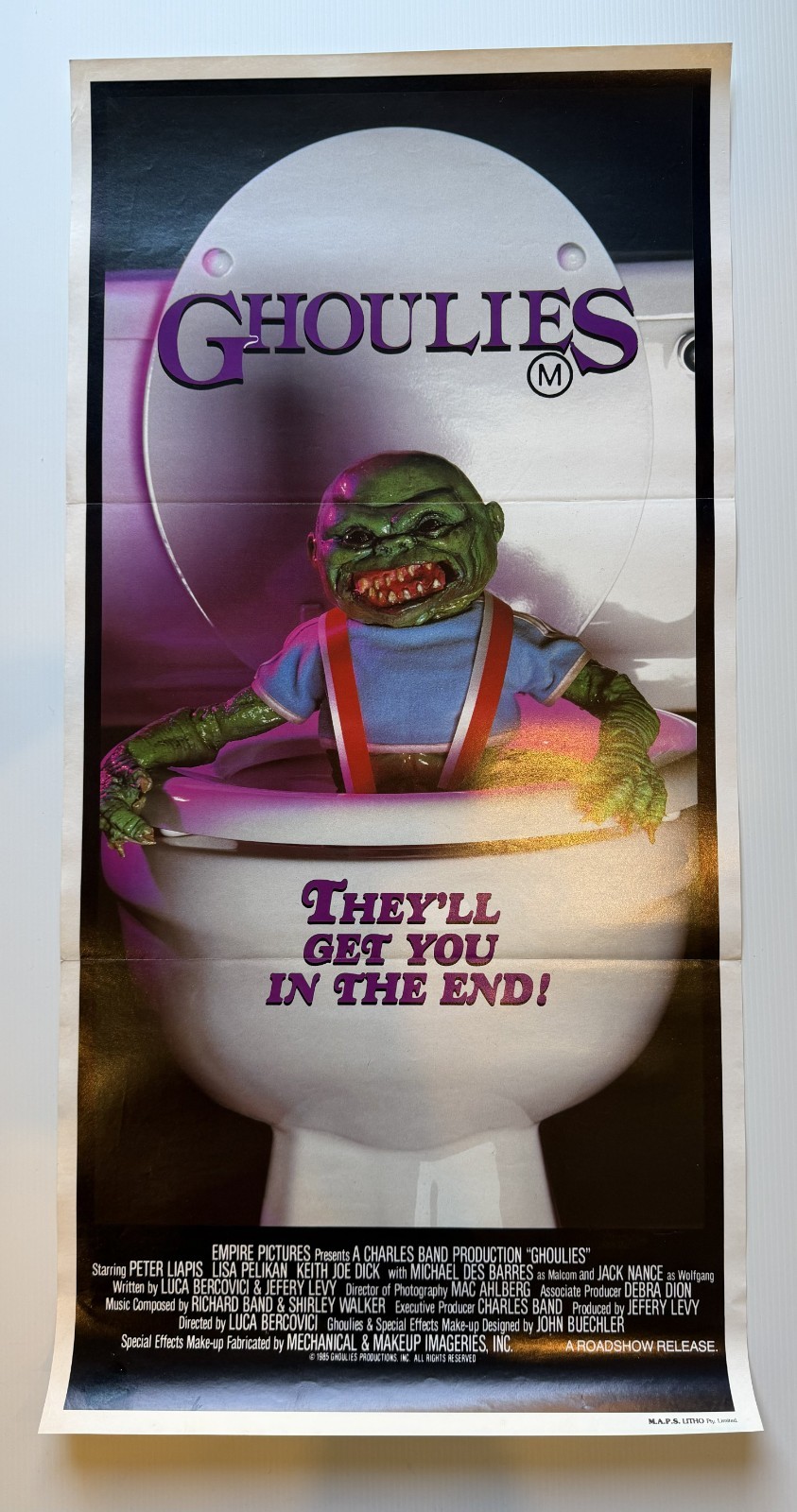 1984 - Original (Rare Australian M.A.P.S) \'Ghoulies\' Day\'bill Movie Poster