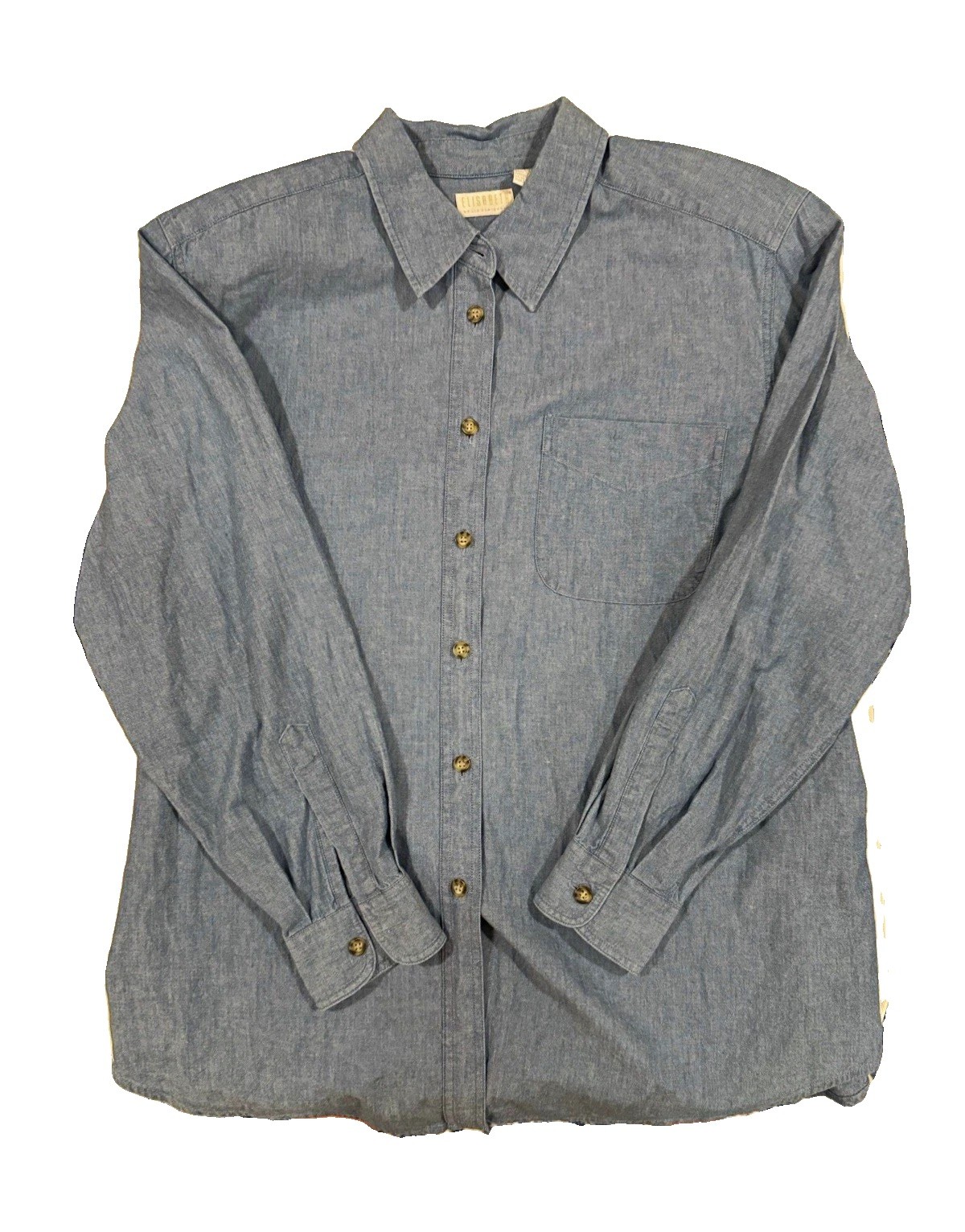 VINTAGE ELISABETH by Liz Claiborne Women\'s Blue Cotton/Denim Shirt soft/perfect VINTAGE ELISABETH by Liz Claiborne Women\'s Blue Cotton/Denim Shirt soft/perfect