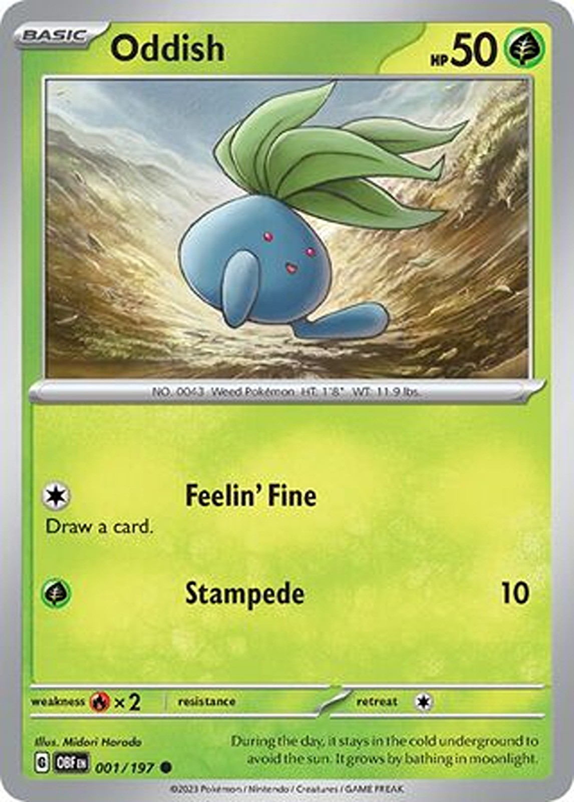 Oddish 001/197 Obsidian Flames Regular Oddish 001/197 Obsidian Flames Regular