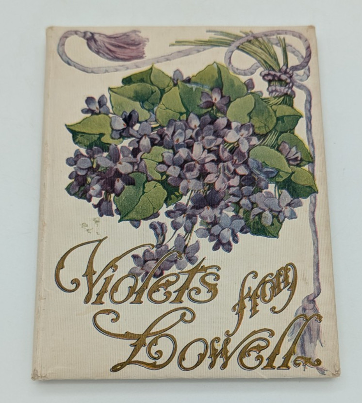 Violets From Lowell Antique Book Poetry James Russell Lowell 1909 padded cover