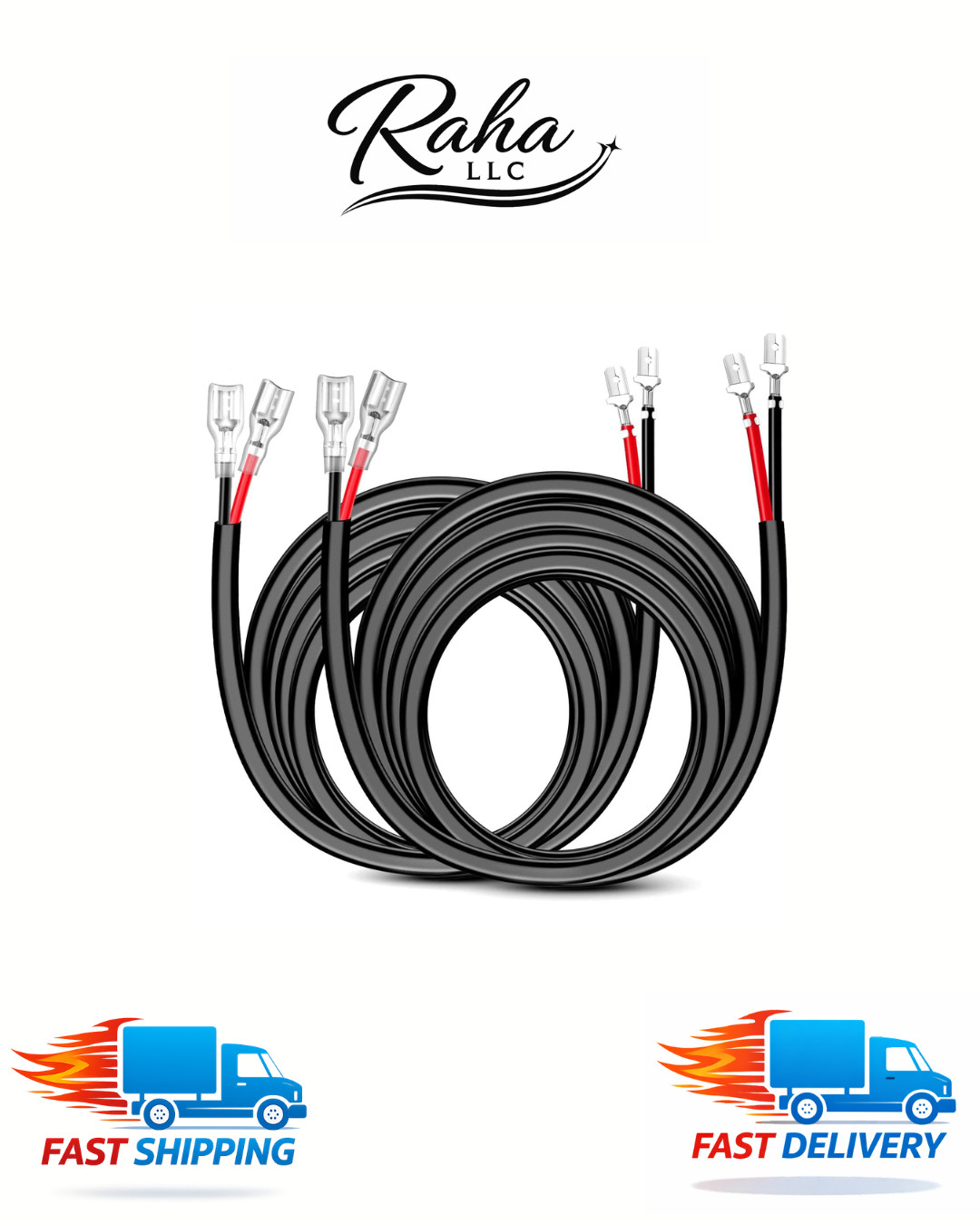 Nilight 2PCS 16 AWG 10 Feet Wiring Harness Extension Kit for LED Work Light Bar
