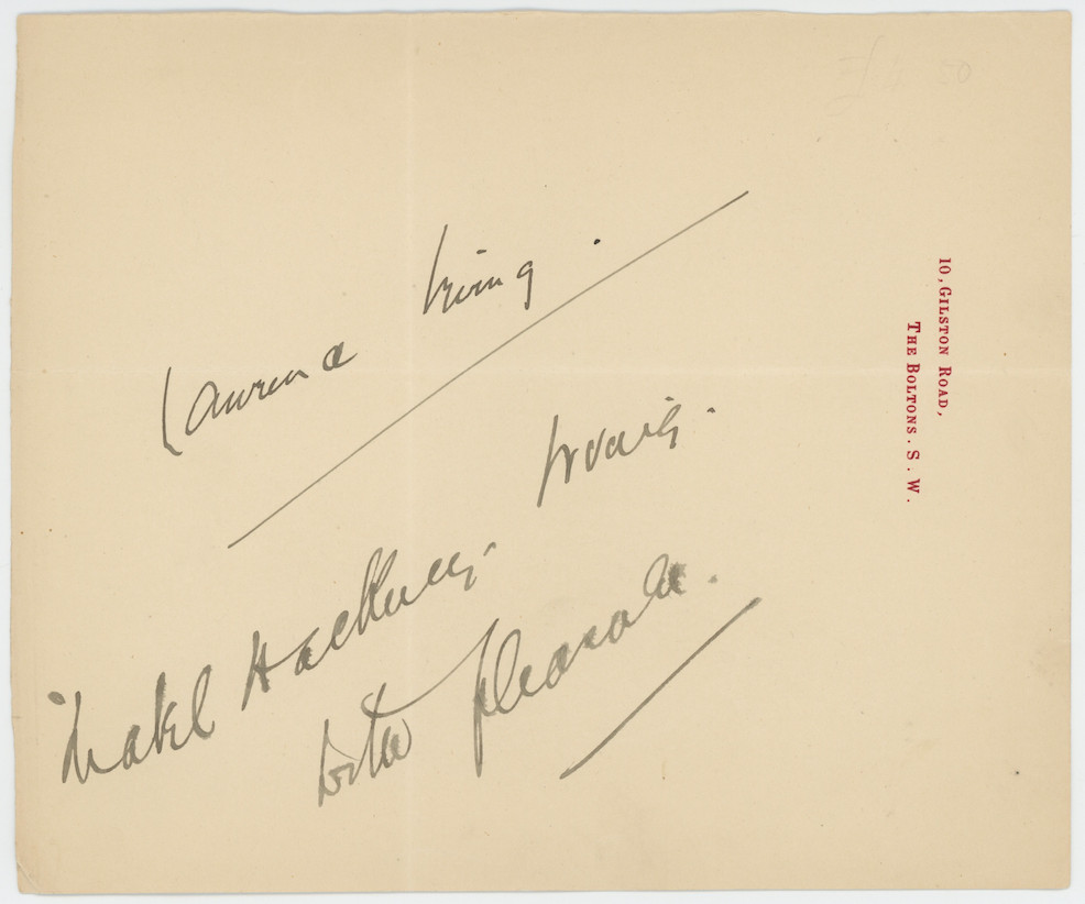 Laurence Irving Autographed Signed Handwritten Letter AMCo COA 30122