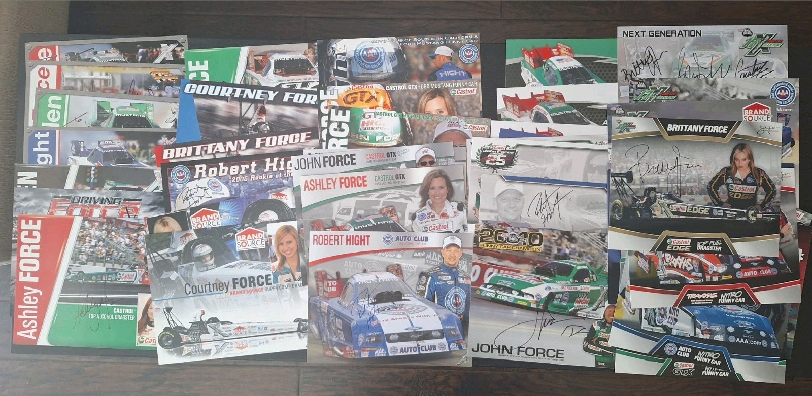 John Force Racing NHRA 40 Hero Cards. Signed . Ashley, Brittany, Courtney, More