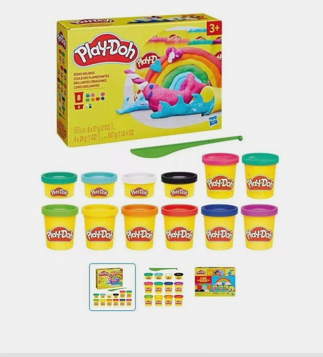 Play-Doh Bright Delights Set 12 Cans Pack Multicolor Clay NEW In Box Play-Doh Bright Delights Set 12 Cans Pack Multicolor Clay NEW In Box
