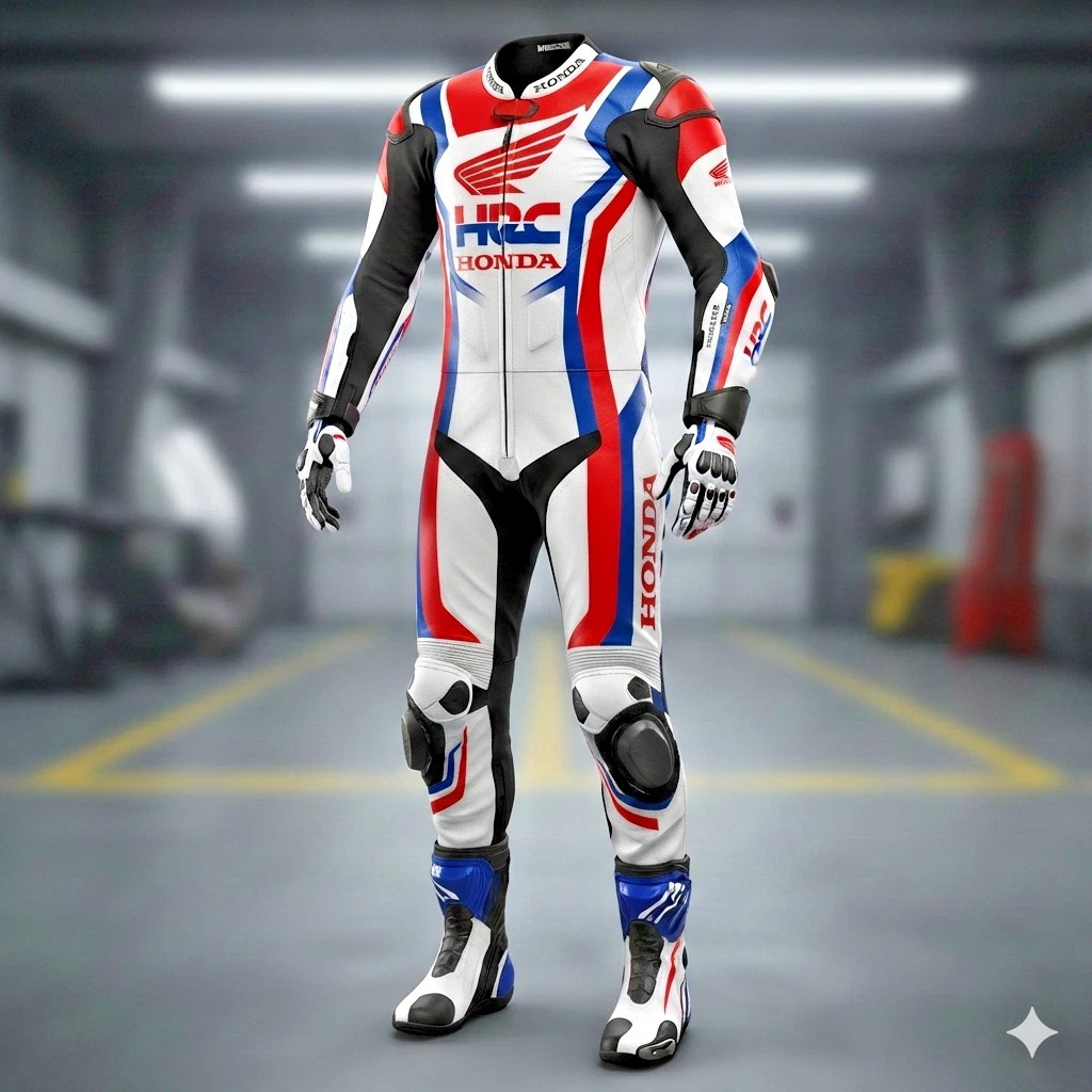 HONDA HRC ONE PIECE MOTORBIKE LEATHER RACING SUIT HONDA HRC ONE PIECE MOTORBIKE LEATHER RACING SUIT