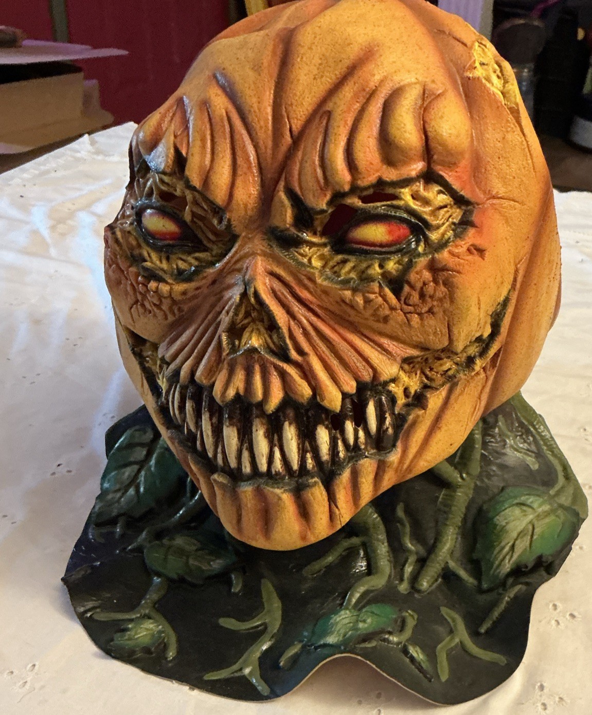 Ghoulish Productions \'Possessed Pumpkin\' Latex Mask with Neck Ghoulish Productions \'Possessed Pumpkin\' Latex Mask with Neck