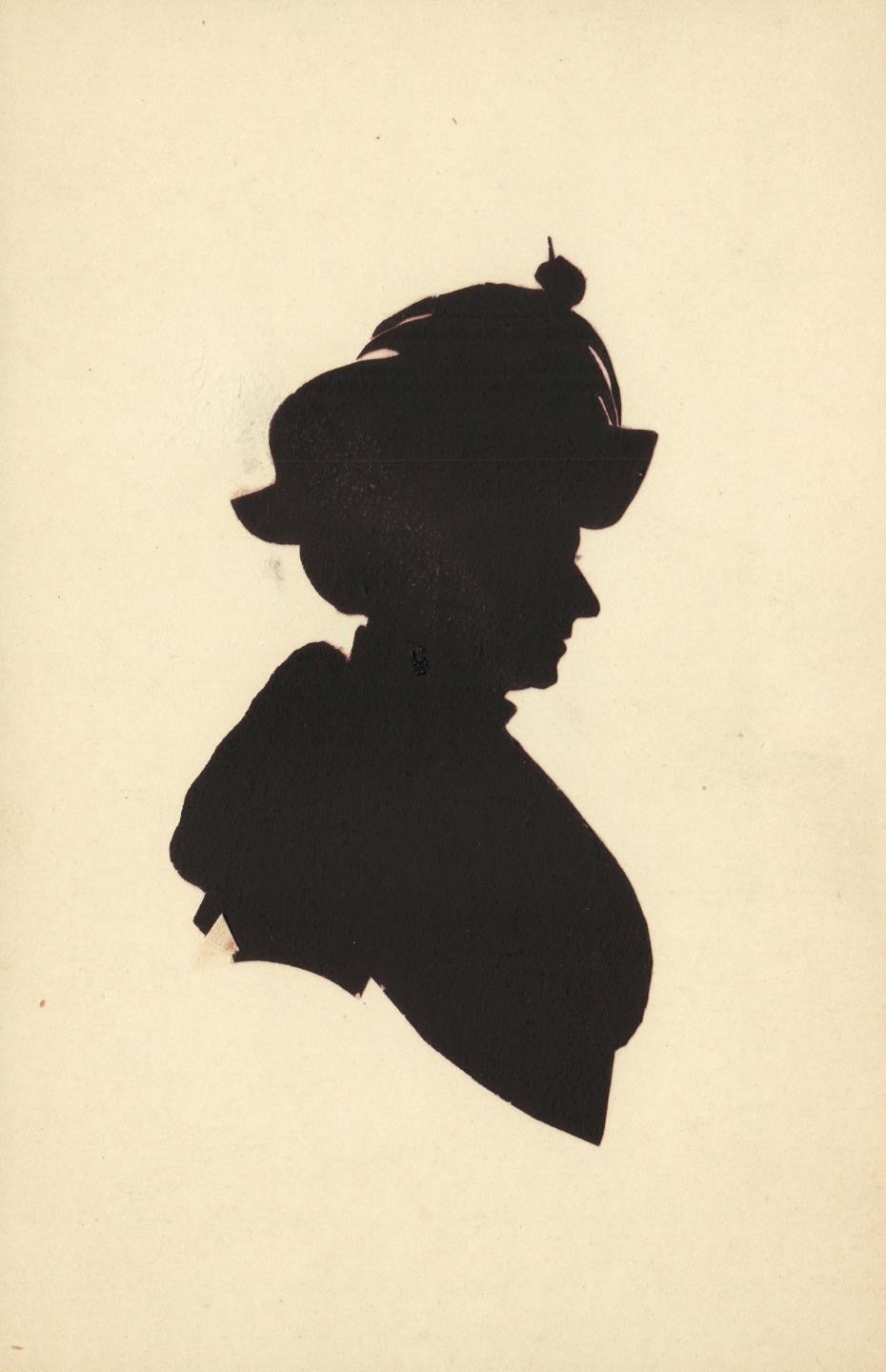 Vintage Edwardian Handcut Paper Silhouette Card Unused Profile Portrait Art