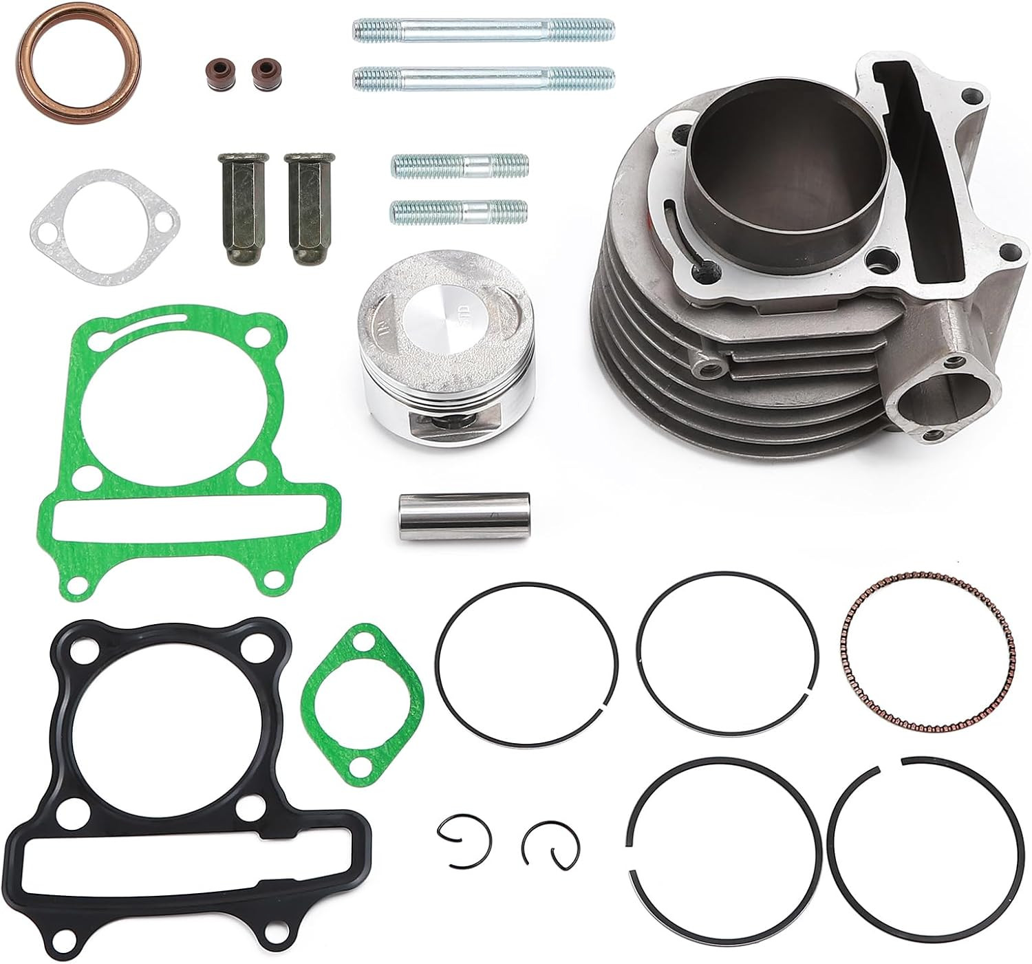 Cylinder Top End Kit for Chinese GY6 150Cc 157QMJ 152QMI Engine,57.4Mm Cylinder Top End Kit for Chinese GY6 150Cc 157QMJ 152QMI Engine,57.4Mm