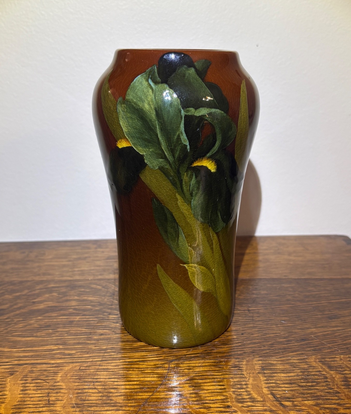 Rookwood Pottery Standard Glaze Vase with Blue Iris 1903 Lena Hanscomb MINT Rookwood Pottery Standard Glaze Vase with Blue Iris 1903 Lena Hanscomb MINT