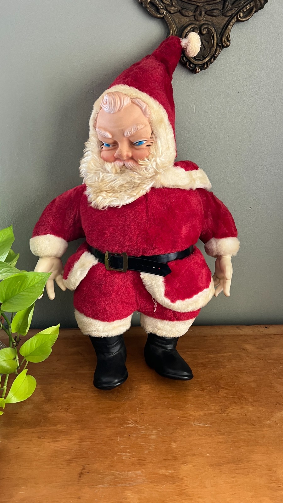 1950's Vintage My Toy Rubber Face Santa Plush Doll 24 1950's Vintage My Toy Rubber Face Santa Plush Doll 24