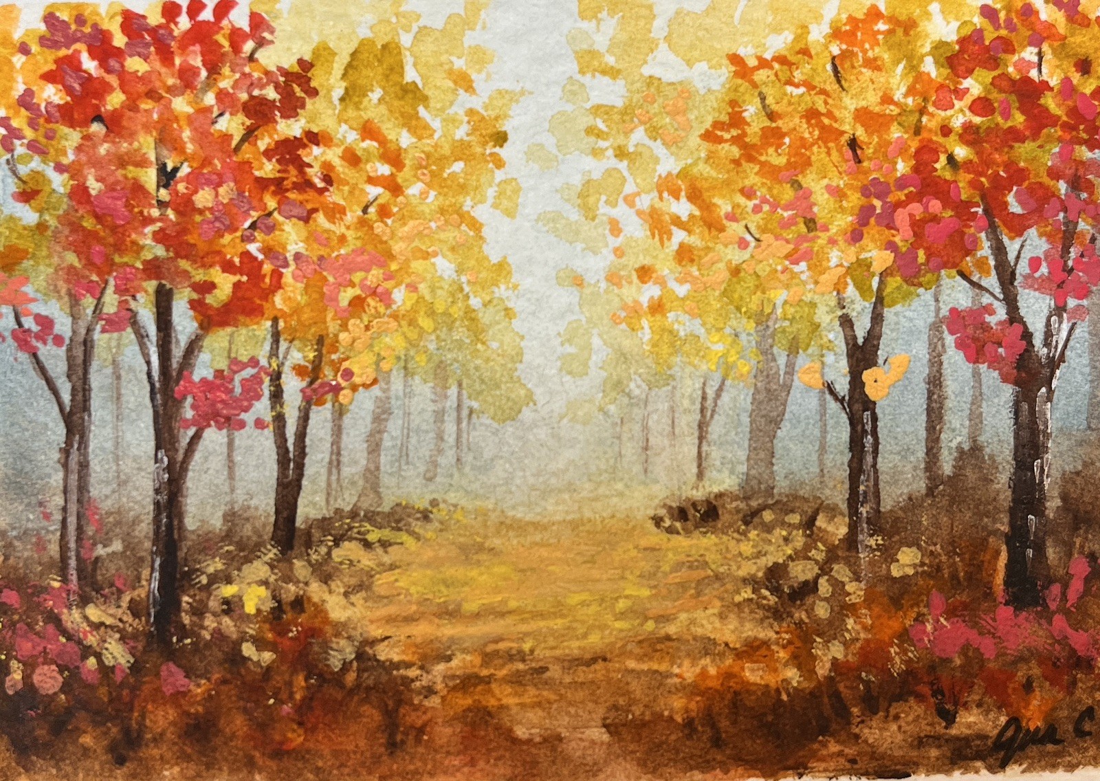 ACEO Watercolor  landscape Painting  Bohoandbloosoms Original 