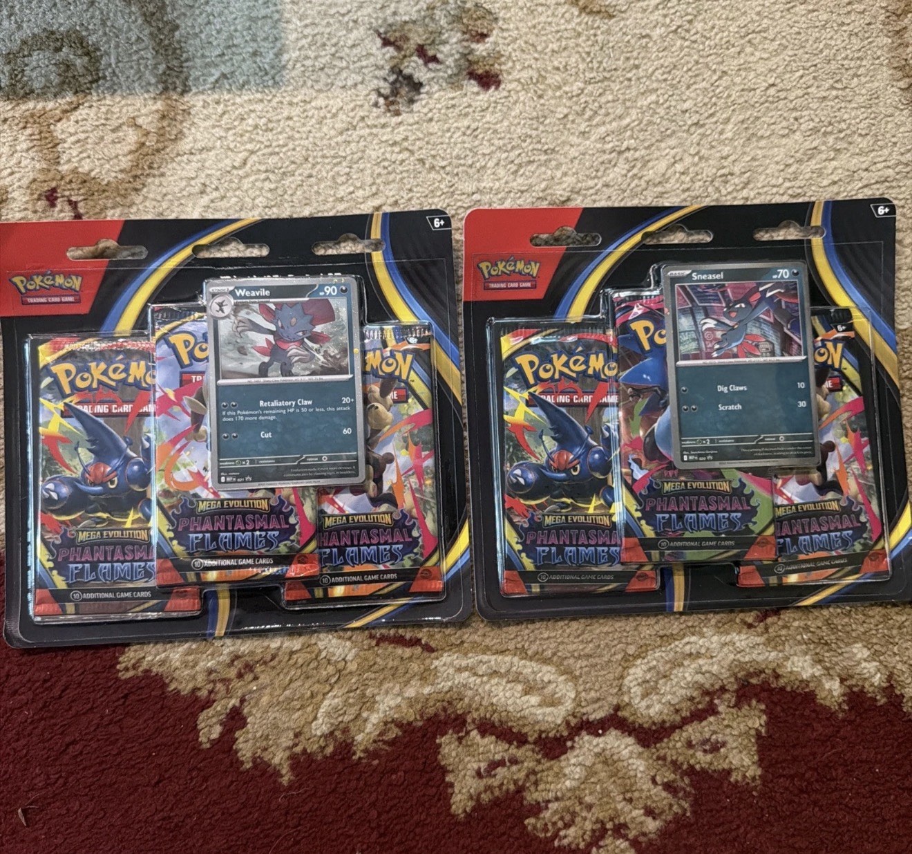 Pokemon TCG Phantasmal Flames 3-Pack Blister Lot of 2 Sneasel Weavile Sealed Pokemon TCG Phantasmal Flames 3-Pack Blister Lot of 2 Sneasel Weavile Sealed