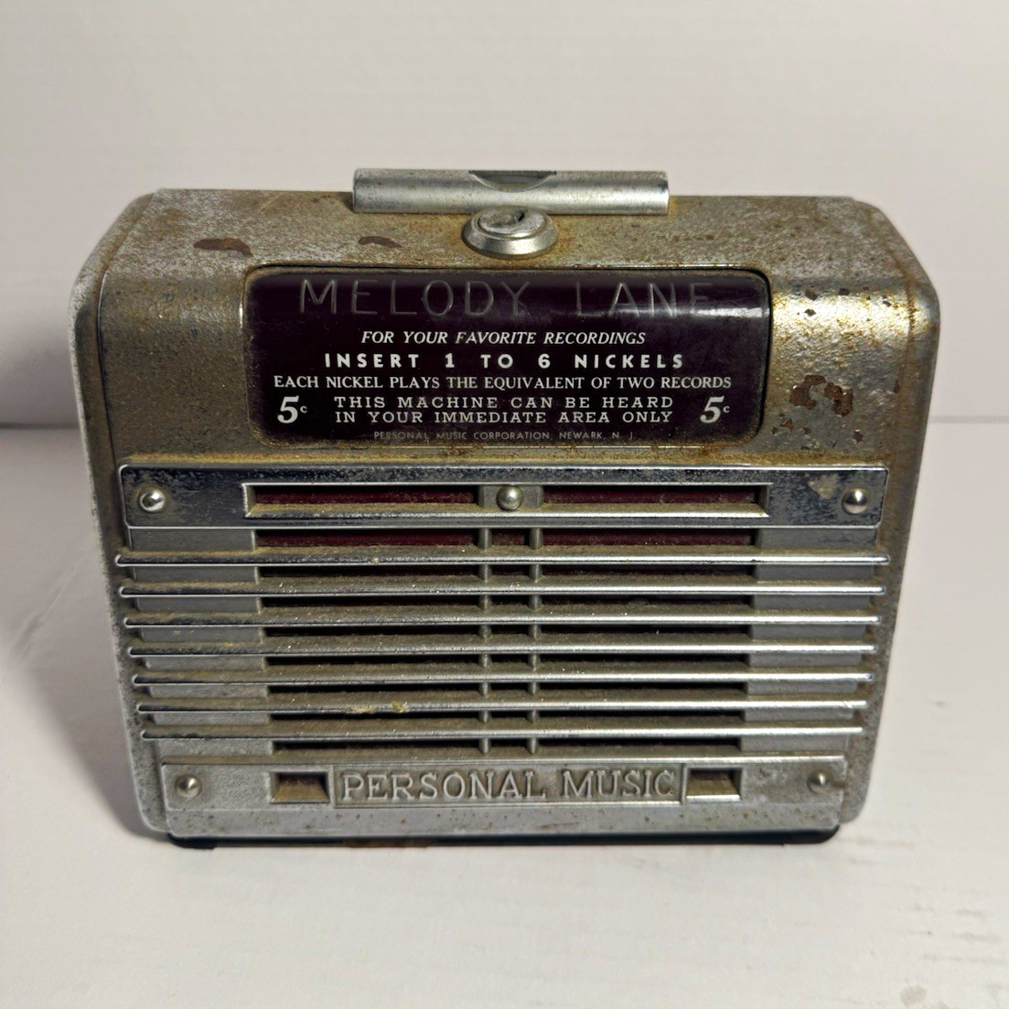 Vintage 1946 Melody Lane Phonette Jukebox Tabletop Speaker Coin Op Diner Box