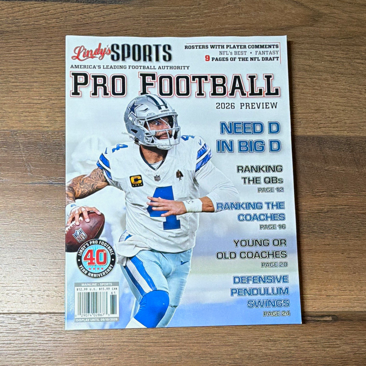 Lindy's Sports Pro Football June 2026 Preview Issue Magazine - Cowboys