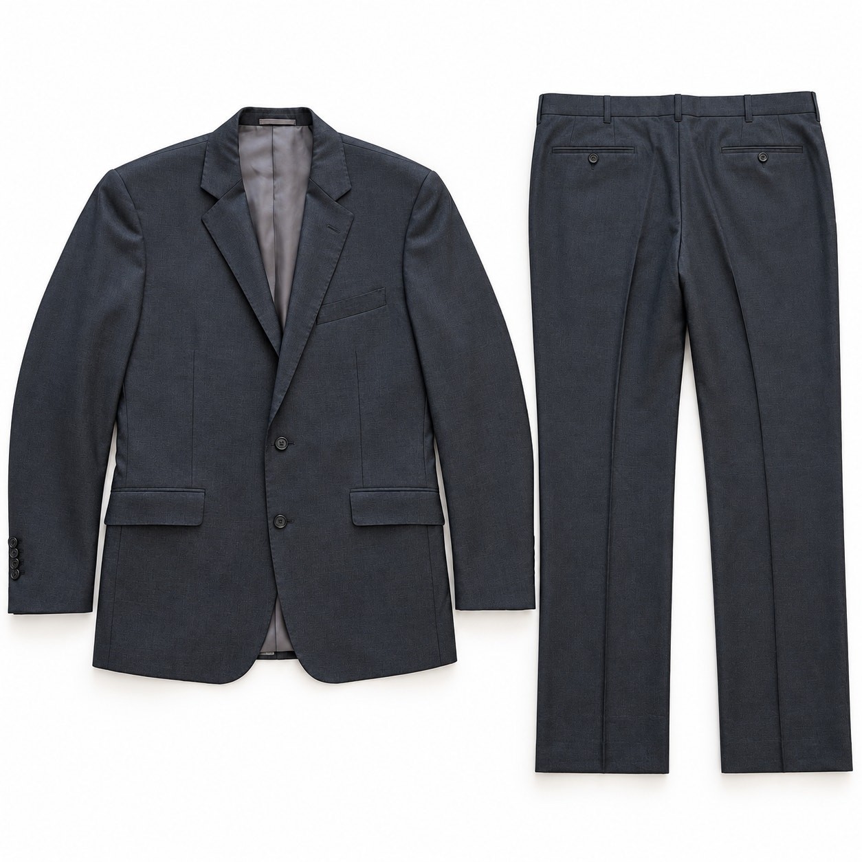 Q Clothier Bespoke Dormeuil Amadeus 365 Charcoal 2 PC Suit 44-46L