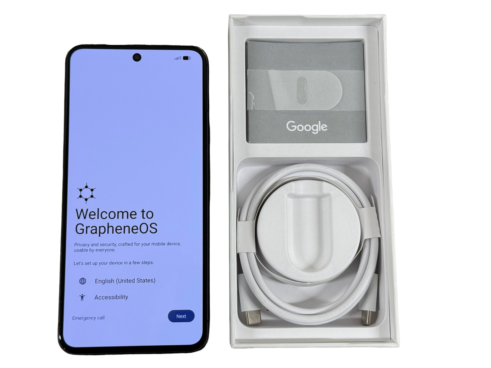 Google Pixel 8 128GB OEM Unlocked GrapheneOS In-Box Excellent- Obsidian