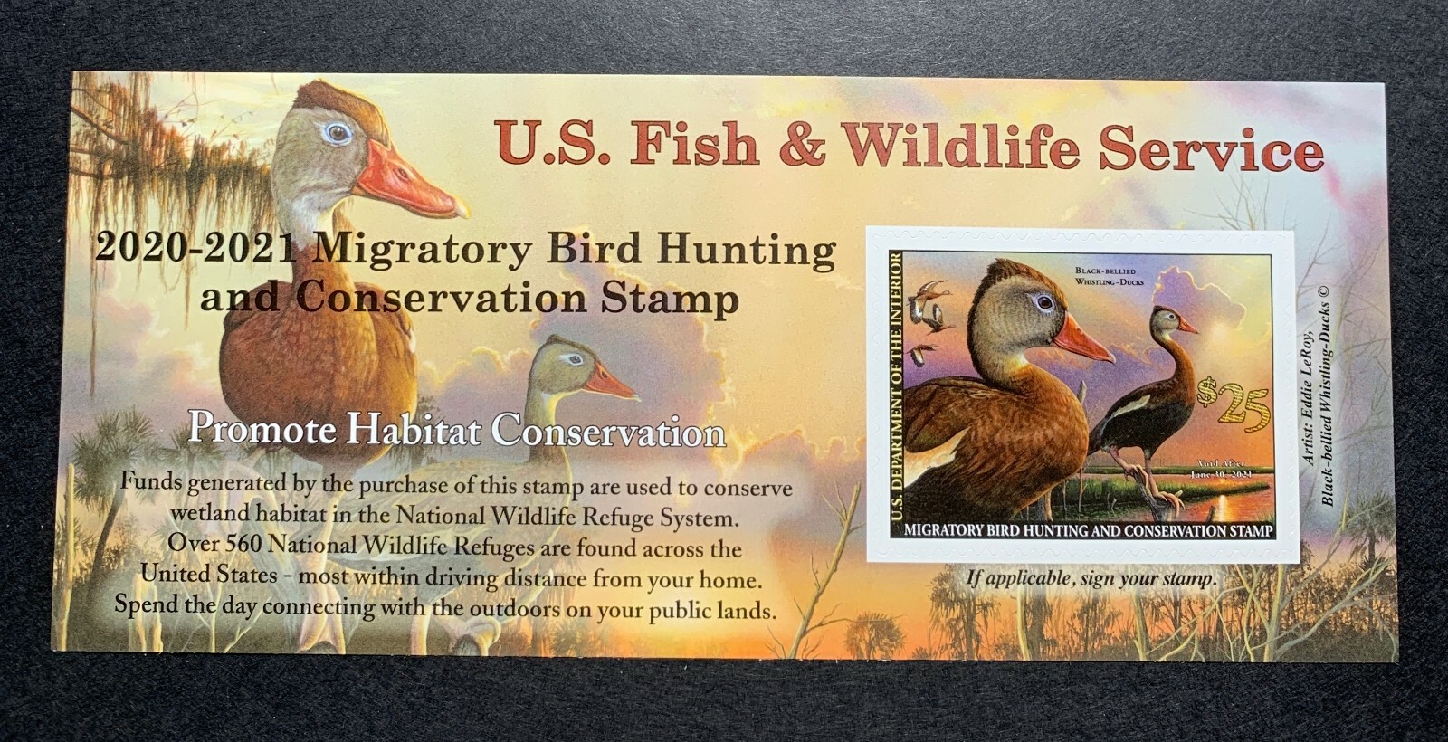 WTDstamps - #RW87A 2020 - 2021 - US Federal Duck Stamp - Post Office FRESH WTDstamps - #RW87A 2020 - 2021 - US Federal Duck Stamp - Post Office FRESH