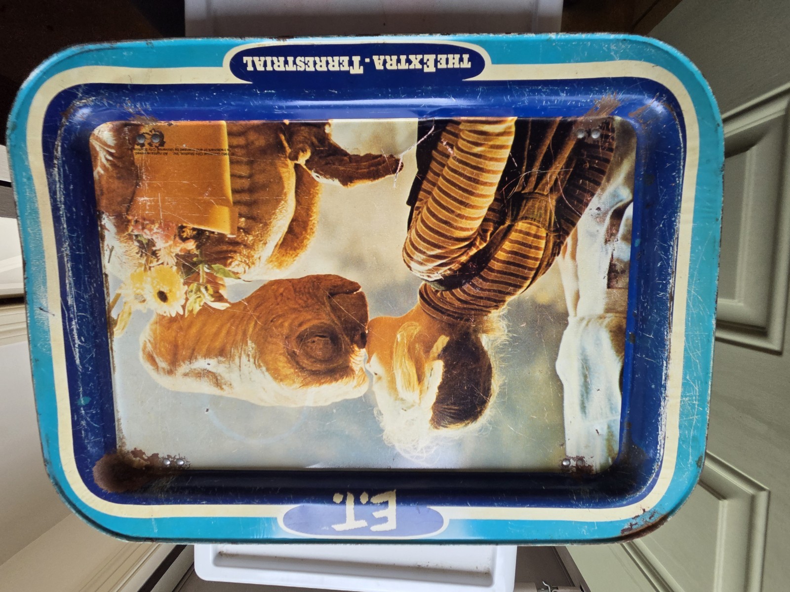 Vintage 1982 E.T. The Extra-Terrestrial TV Dinner Trays Folding Metal Set of 2