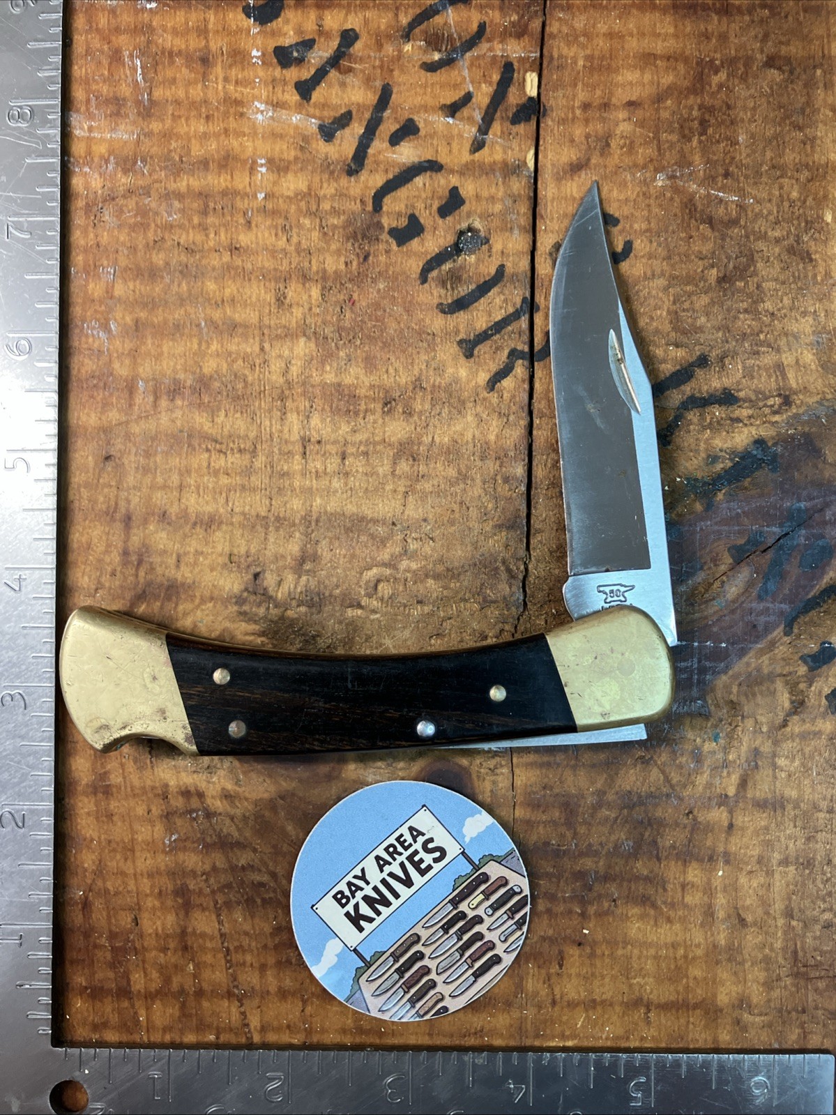 Buck 110 50 Anniversary Anvil Tang USA Folding Hunter Knife 2014 - Good Cond