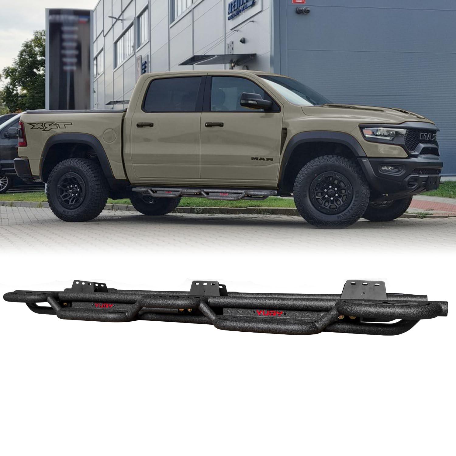 Steel Running Boards 2019-2025 Ram 1500 New Body (Not Classic) Black
