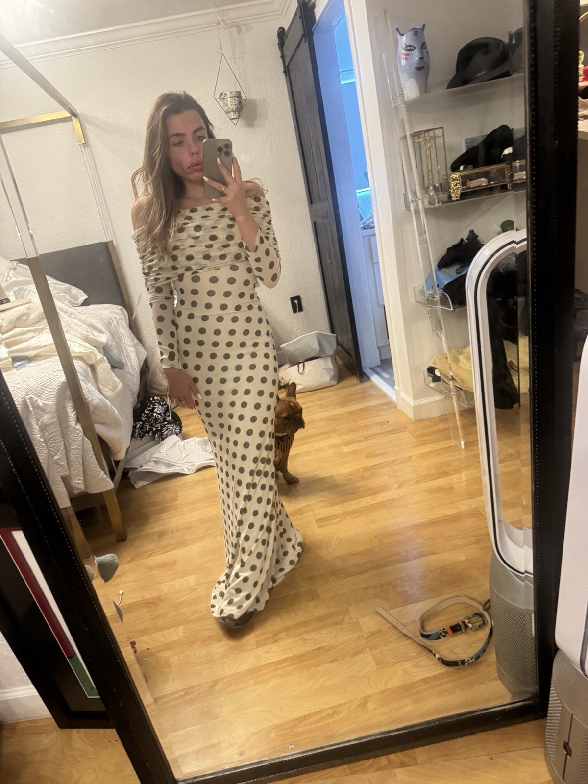 Afrm Thelma Dress in Birch Dot Maxi Dress Afrm Thelma Dress in Birch Dot Maxi Dress