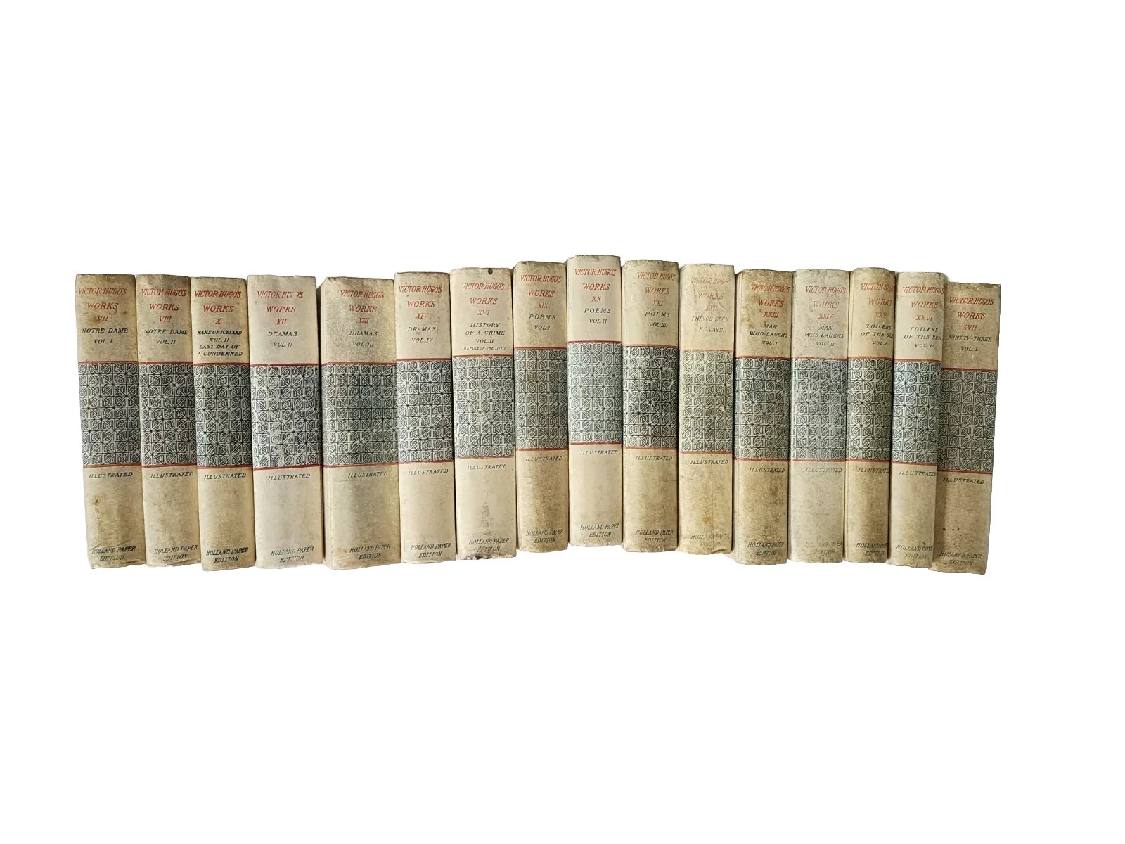Antique 1890s Victor Hugo\'s works Holland paper edition 16 books Notre Dame Antique 1890s Victor Hugo\'s works Holland paper edition 16 books Notre Dame