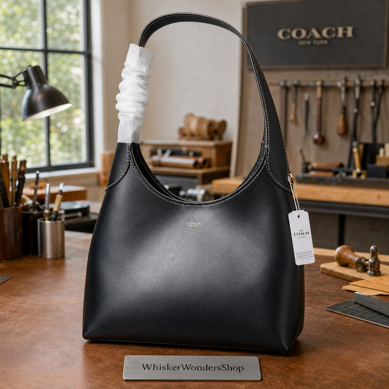 COACH Brooklyn Shoulder Bag 28 CU068 Leather Hobo Tote Purse Bag Outlet New
