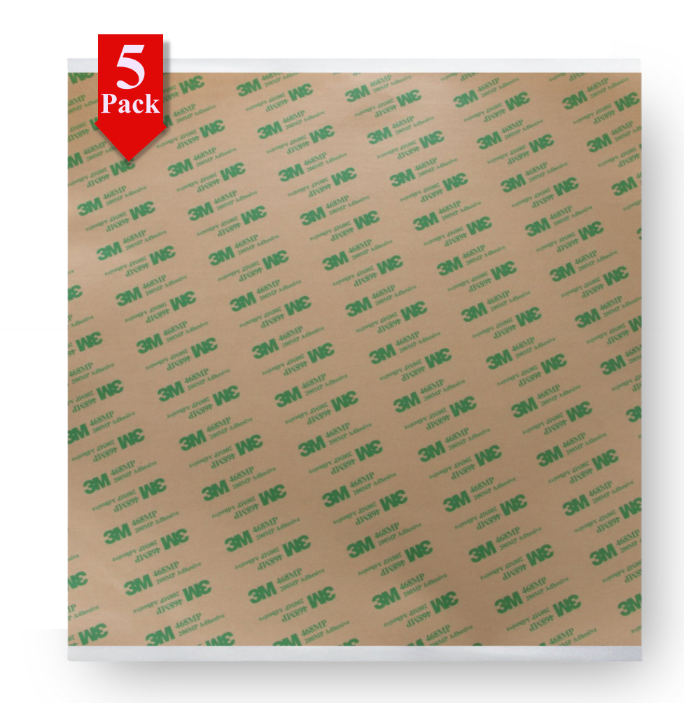 3M 468MP Double Sided Adhesive Transfer Tape Sheets 12” x 12