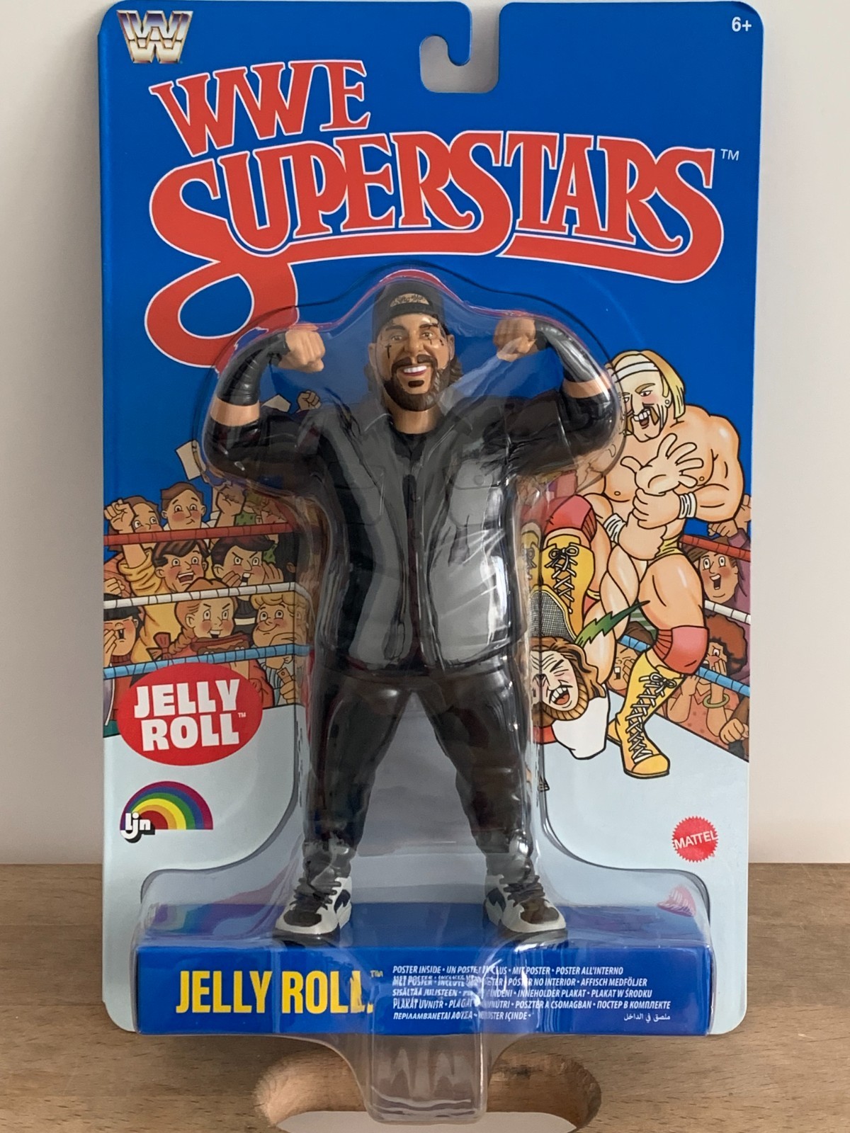 WWE LJN Jelly Roll Action Figure Blue Card Superstars Wave 3 Wrestling NEW WWE LJN Jelly Roll Action Figure Blue Card Superstars Wave 3 Wrestling NEW