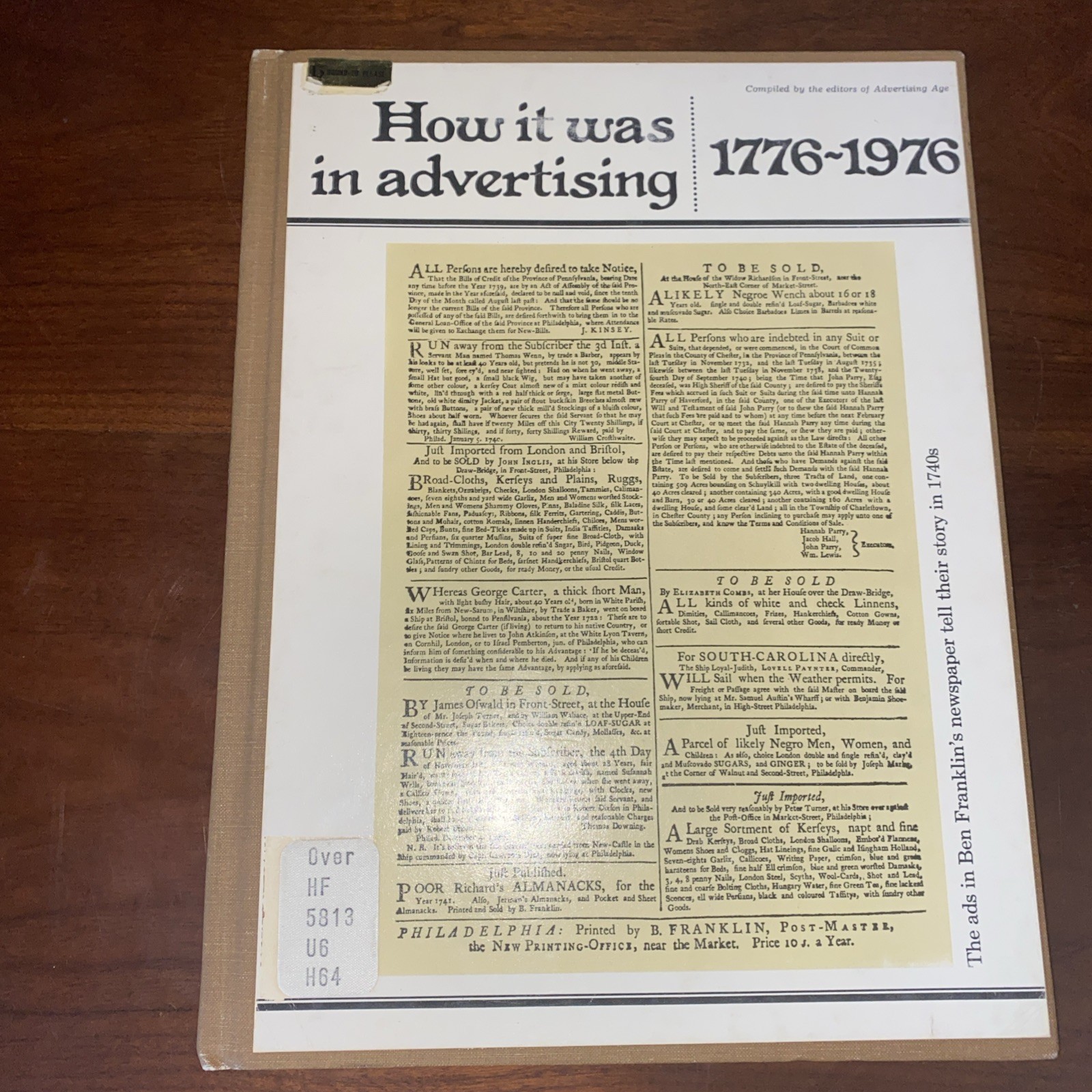 VINTAGE 1976 - How it was in advertising 1776-1976 VINTAGE 1976 - How it was in advertising 1776-1976