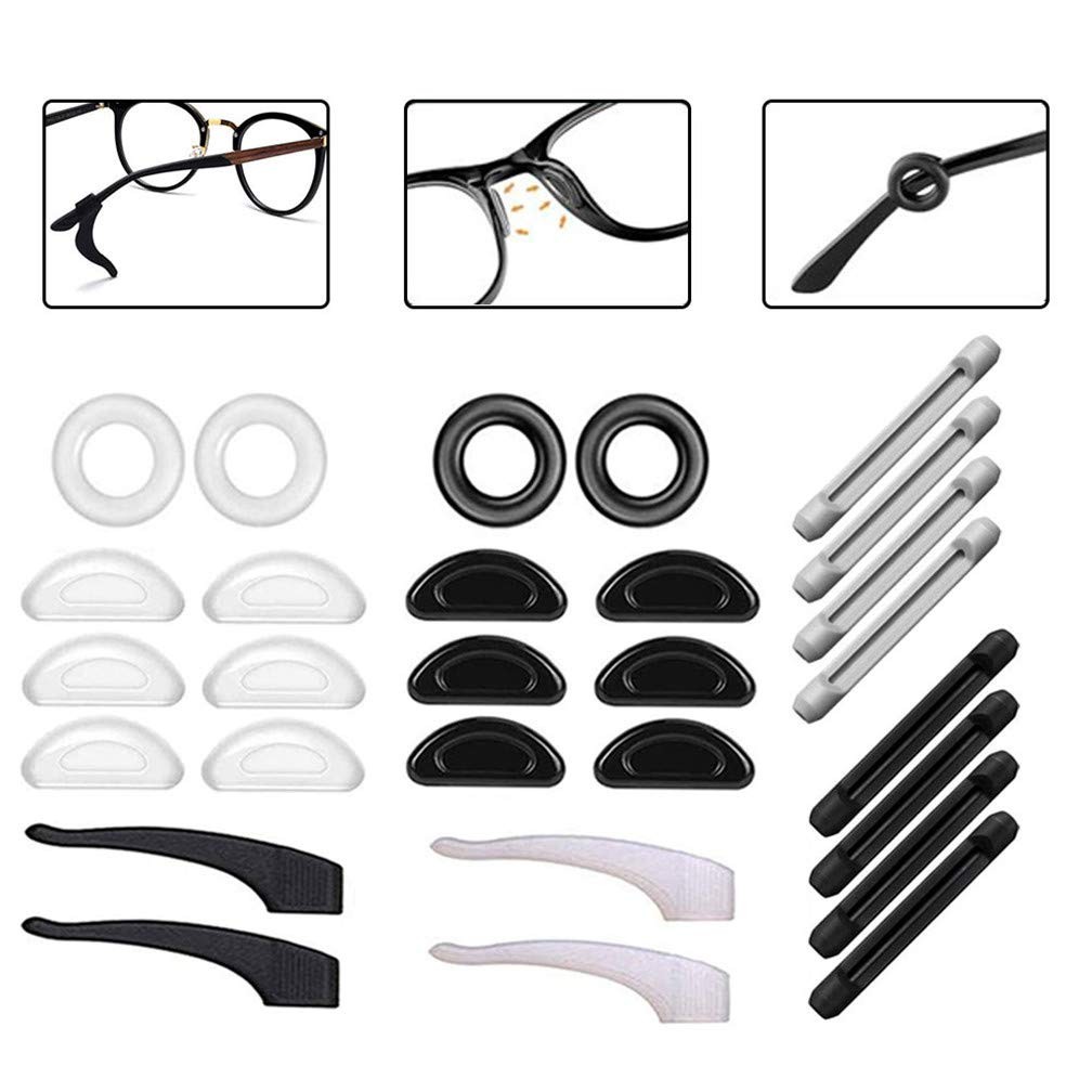 ILSSLI Ear Gripper Holders for Eyeglass Nose 15*5 mm and 10*36*2.5mm, Black ILSSLI Ear Gripper Holders for Eyeglass Nose 15*5 mm and 10*36*2.5mm, Black