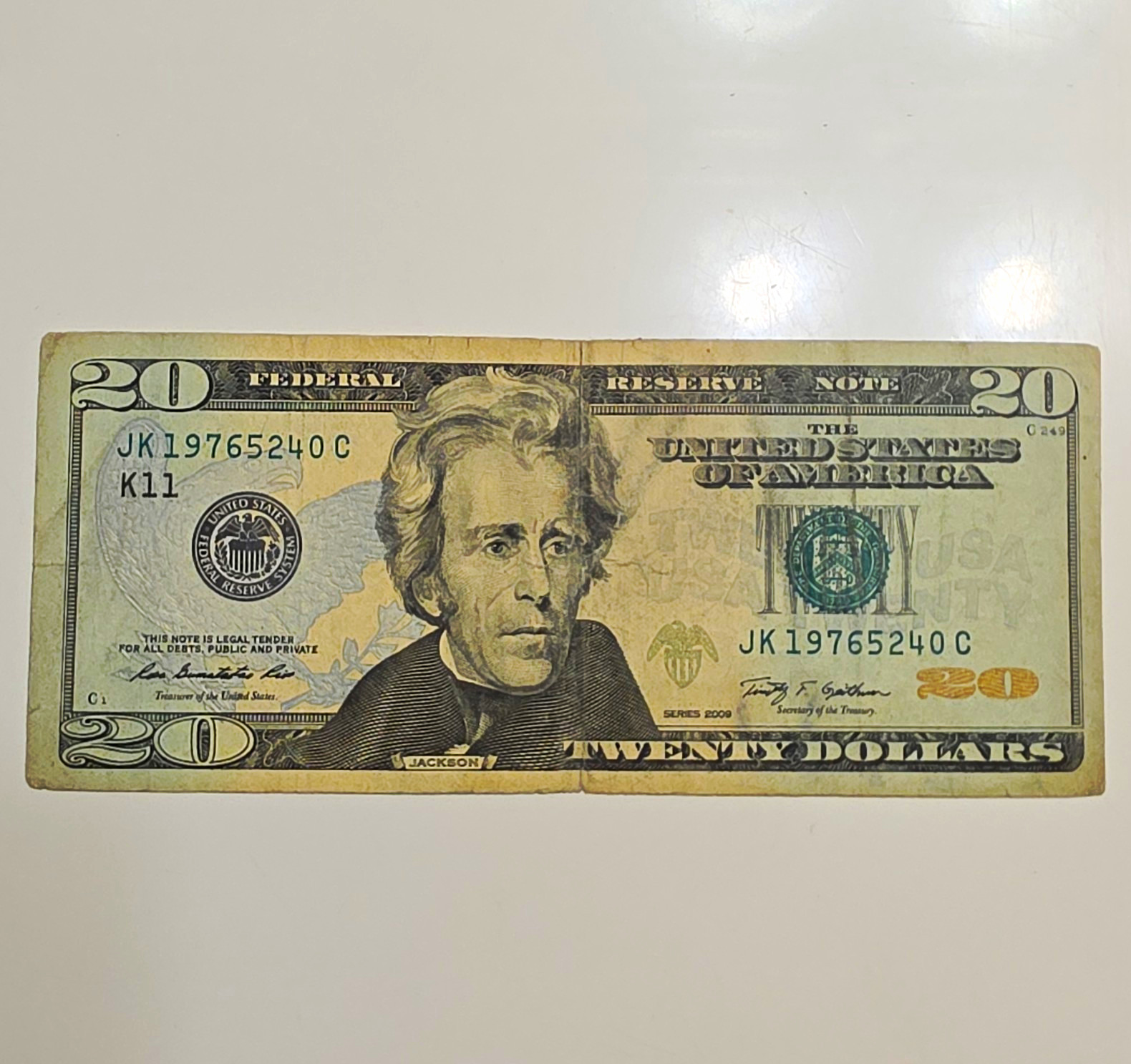 2009*BIRTHDAY NOTE* Series $20 Twenty Dollar Bill Federal Reserve Note Banknote