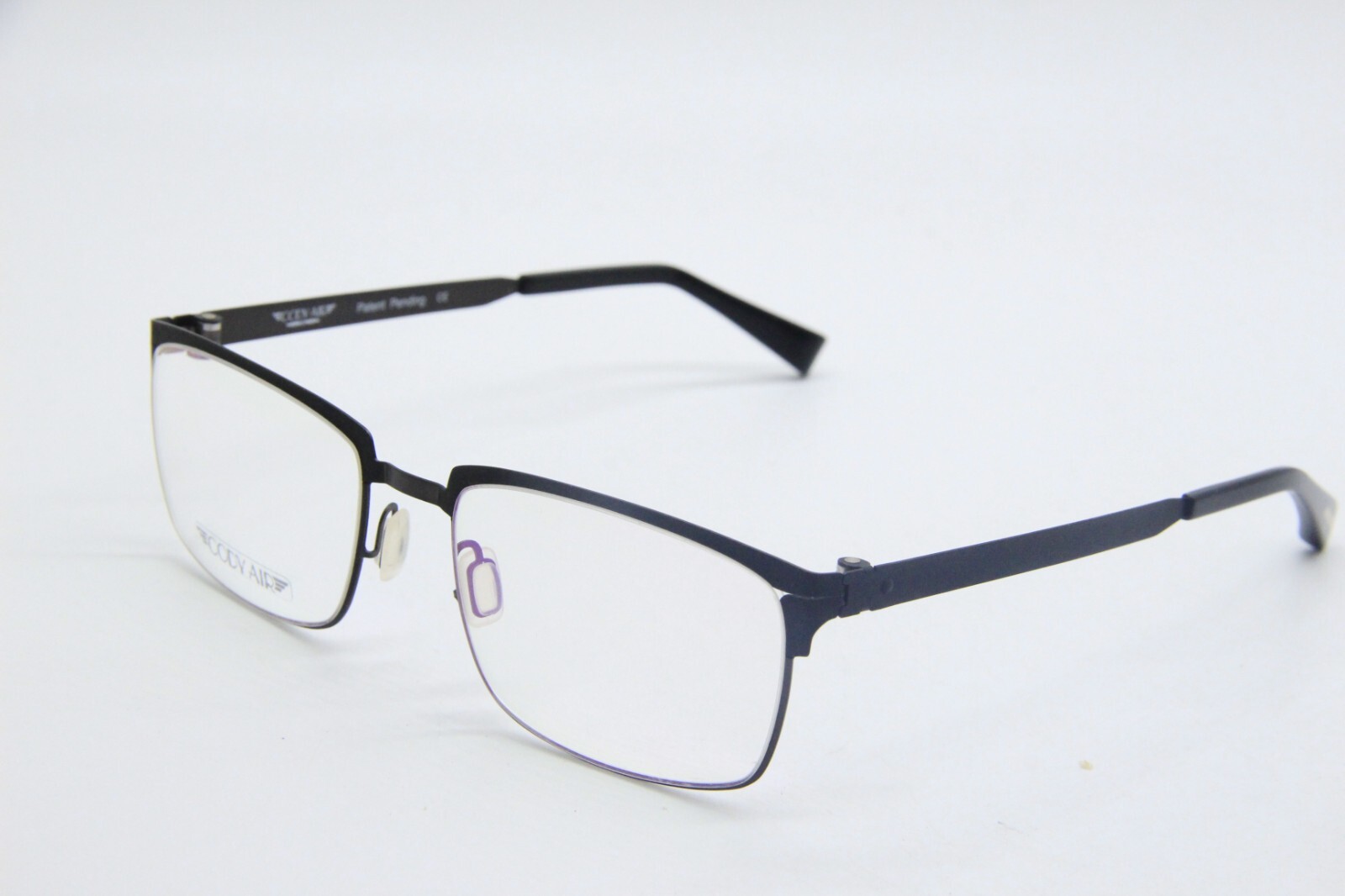 NEW CODY AIR SIR GEORGE JET BLACK ANTIQUE SILVER AUTHENTIC EYEGLASSES  54-19