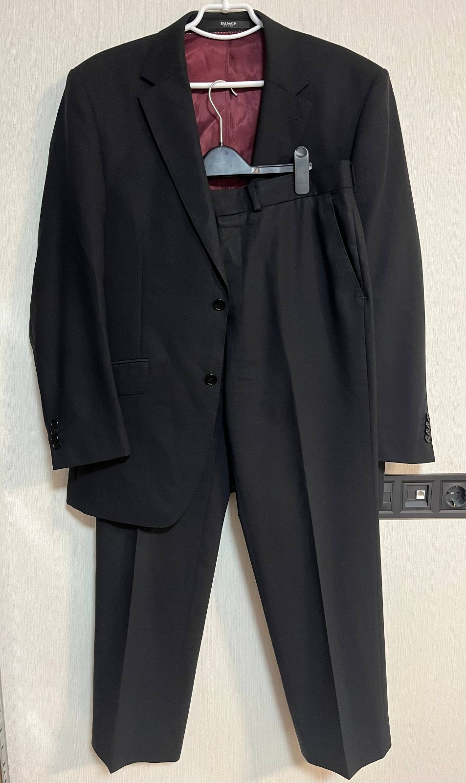 Balmain Homme Suit 100% Wool Men\'s Blazer size 40 S/ Pants size 34 S