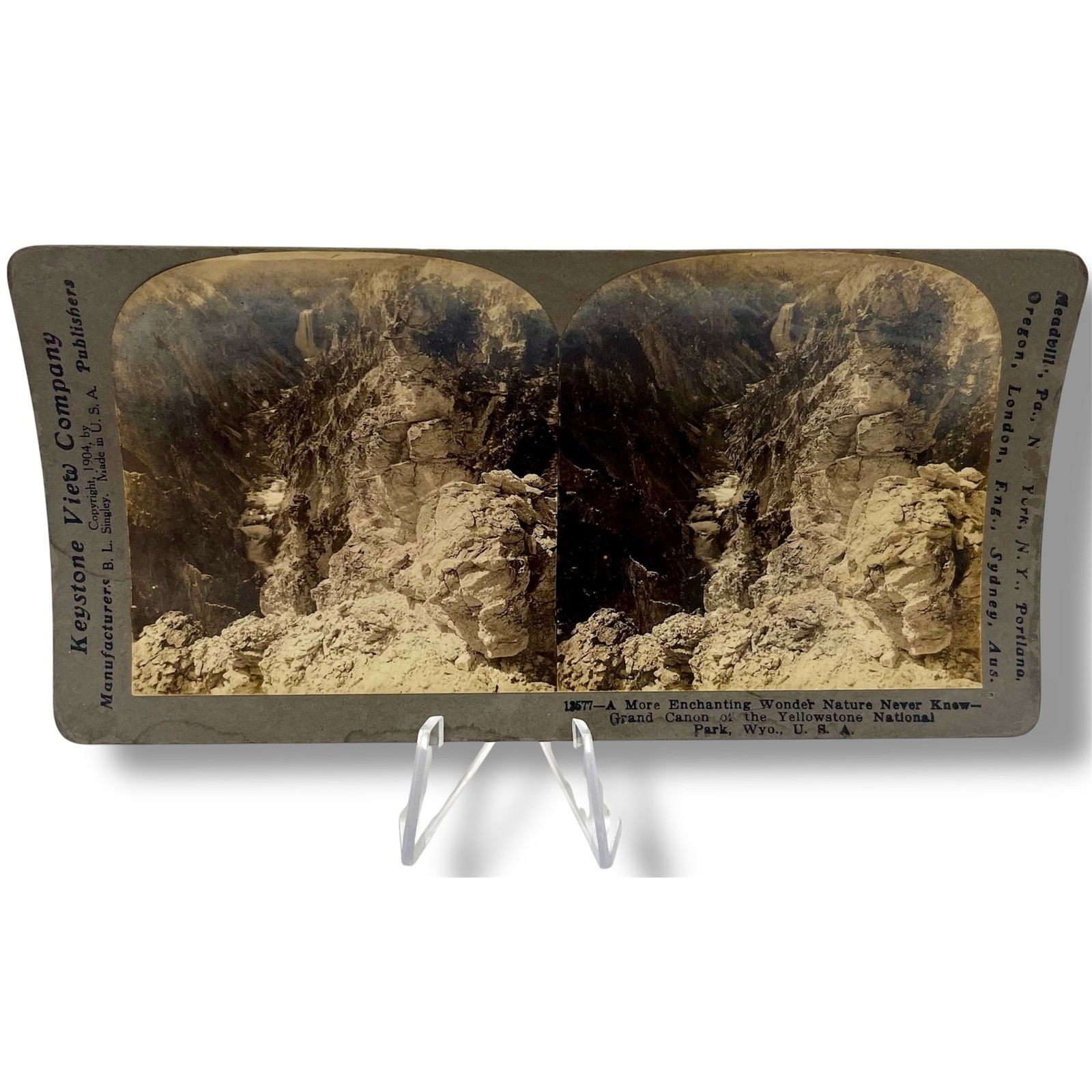 Keystone View Company Stereograph Yellowstone Grand Canyon 13577