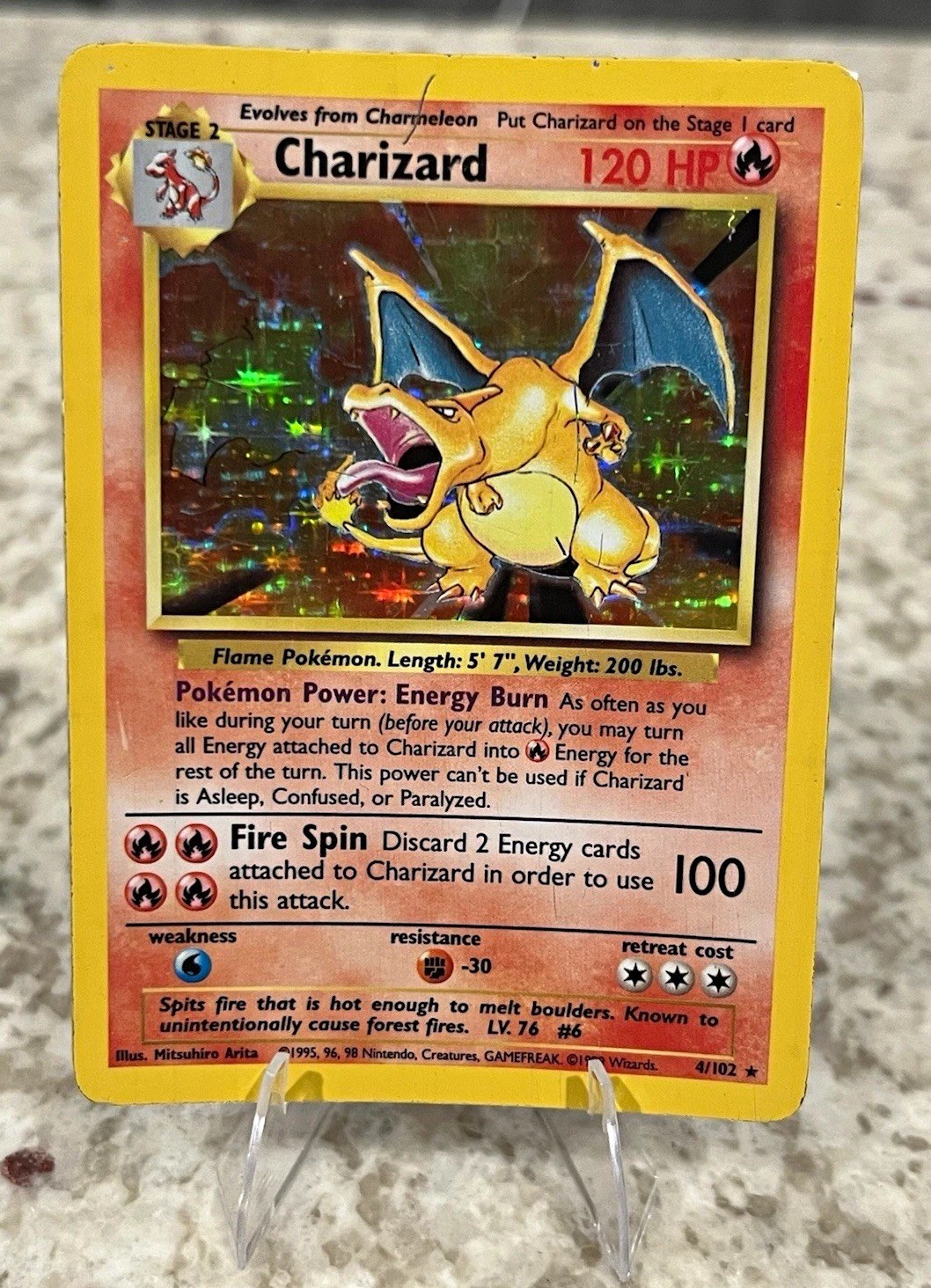 Charizard Base Set Holo 4/102, Pokemon TCG WOTC Charizard Base Set Holo 4/102, Pokemon TCG WOTC