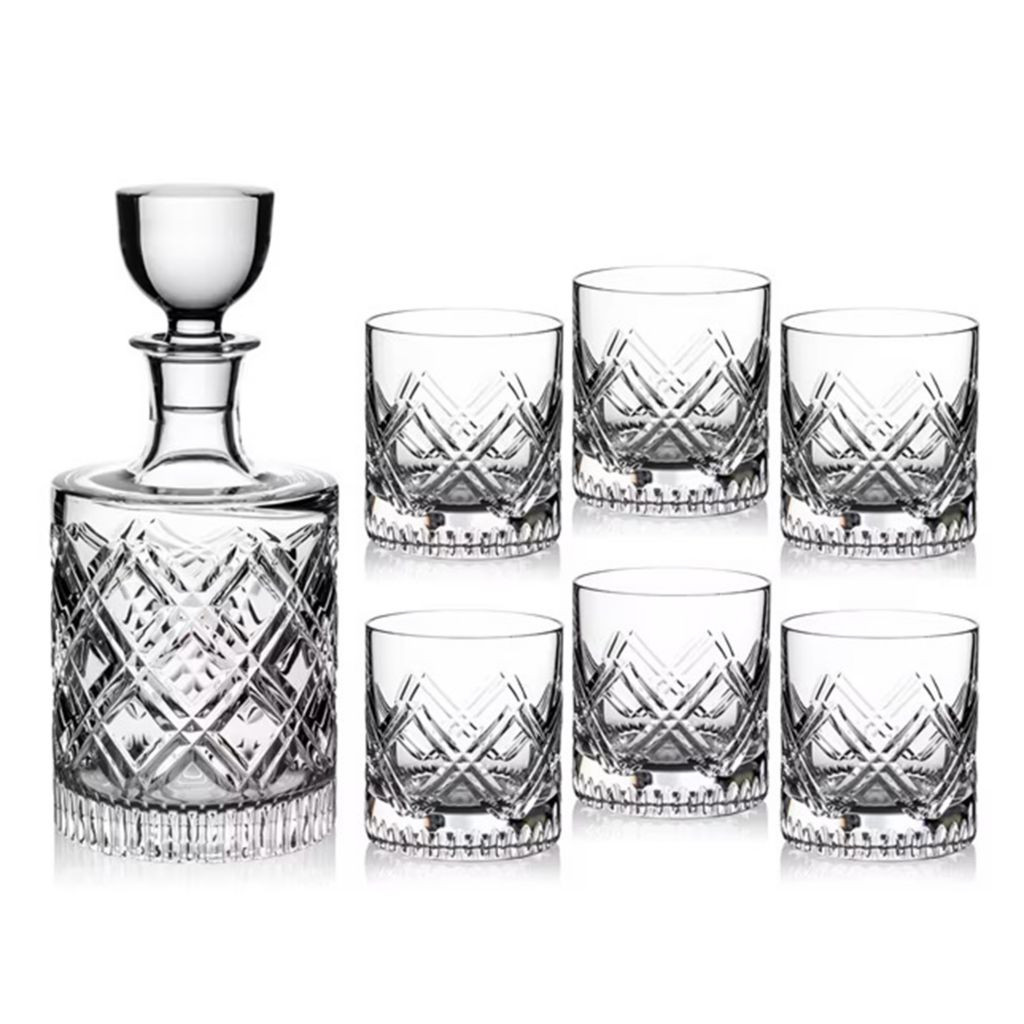 Marquis by Waterford Oblique Decanter & Set of 6 Tumblers