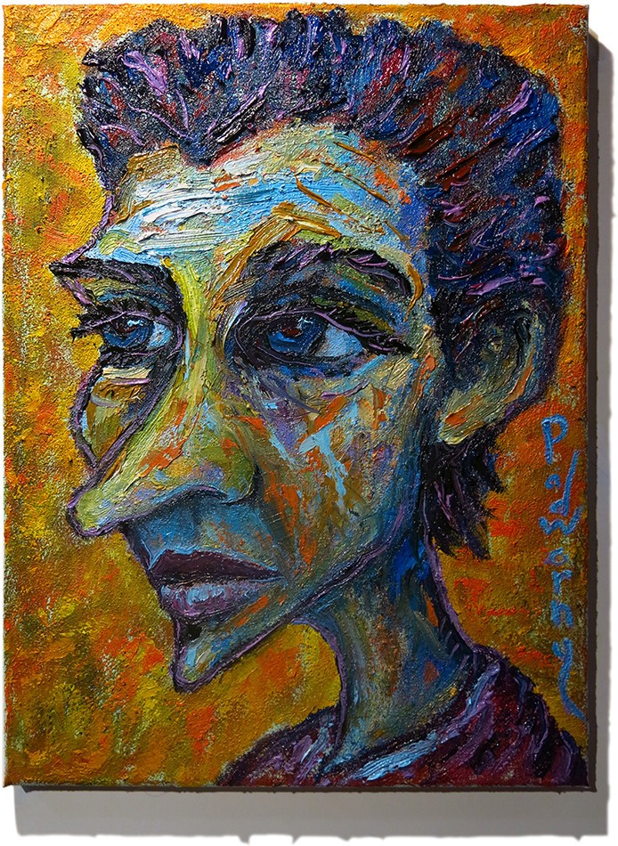 OIL█PAINTING ART█SIGNED EXPRESSIONIST VINTAGE ORIGINAL UNIQUE DECO PORTRAIT POP