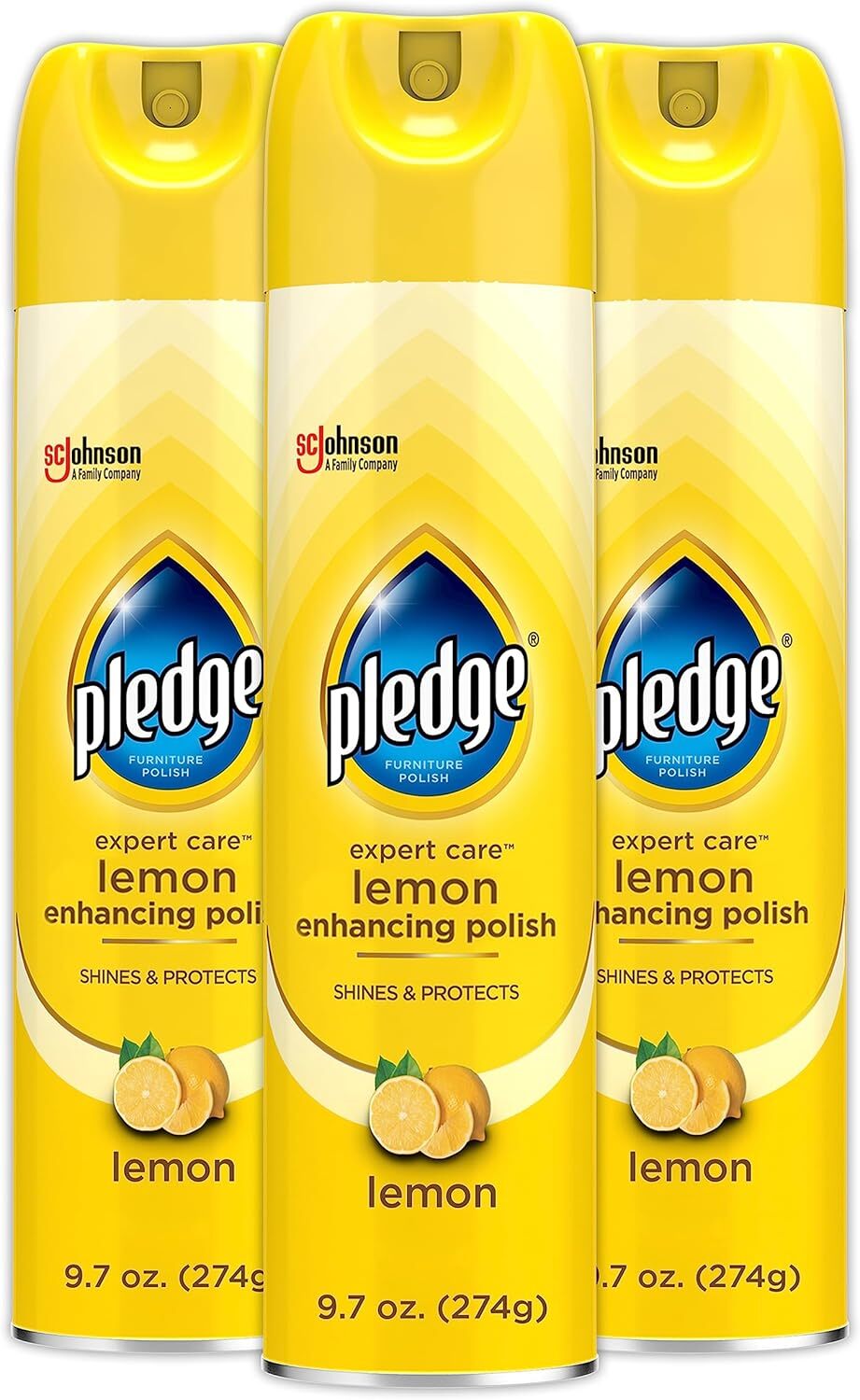 Pledge Enhancing Polish, Furniture & Wood Spray, Lemon Scent, 9.7Oz (Pack of 3) Pledge Enhancing Polish, Furniture & Wood Spray, Lemon Scent, 9.7Oz (Pack of 3)