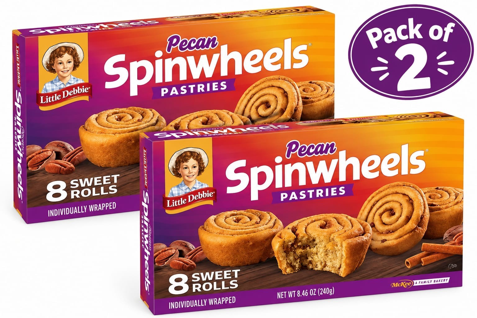 Little Debbie Pecan Spinwheels 16 Sweet Rolls, 2 Boxes FAST SHIP Little Debbie Pecan Spinwheels 16 Sweet Rolls, 2 Boxes FAST SHIP