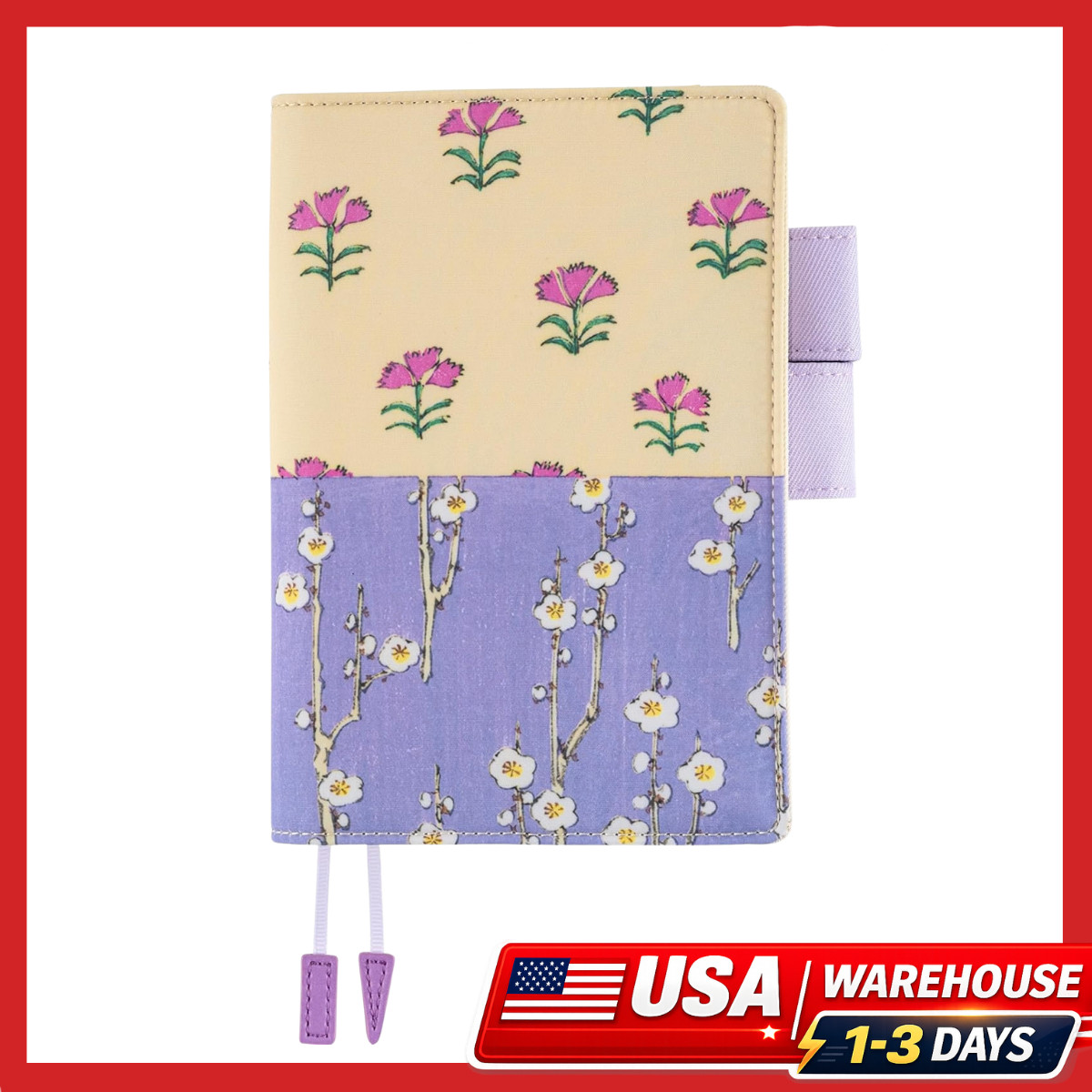 Hobonichi Techo A6 Cover Unsodo Bijutsukai Plum Dianthus Japanese Art Japan