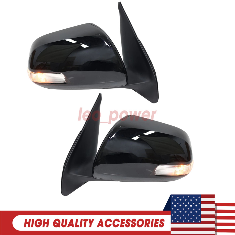 Pair Power Side Mirrors Driver Passenger LED Signal for Toyota Tacoma 2012-2015