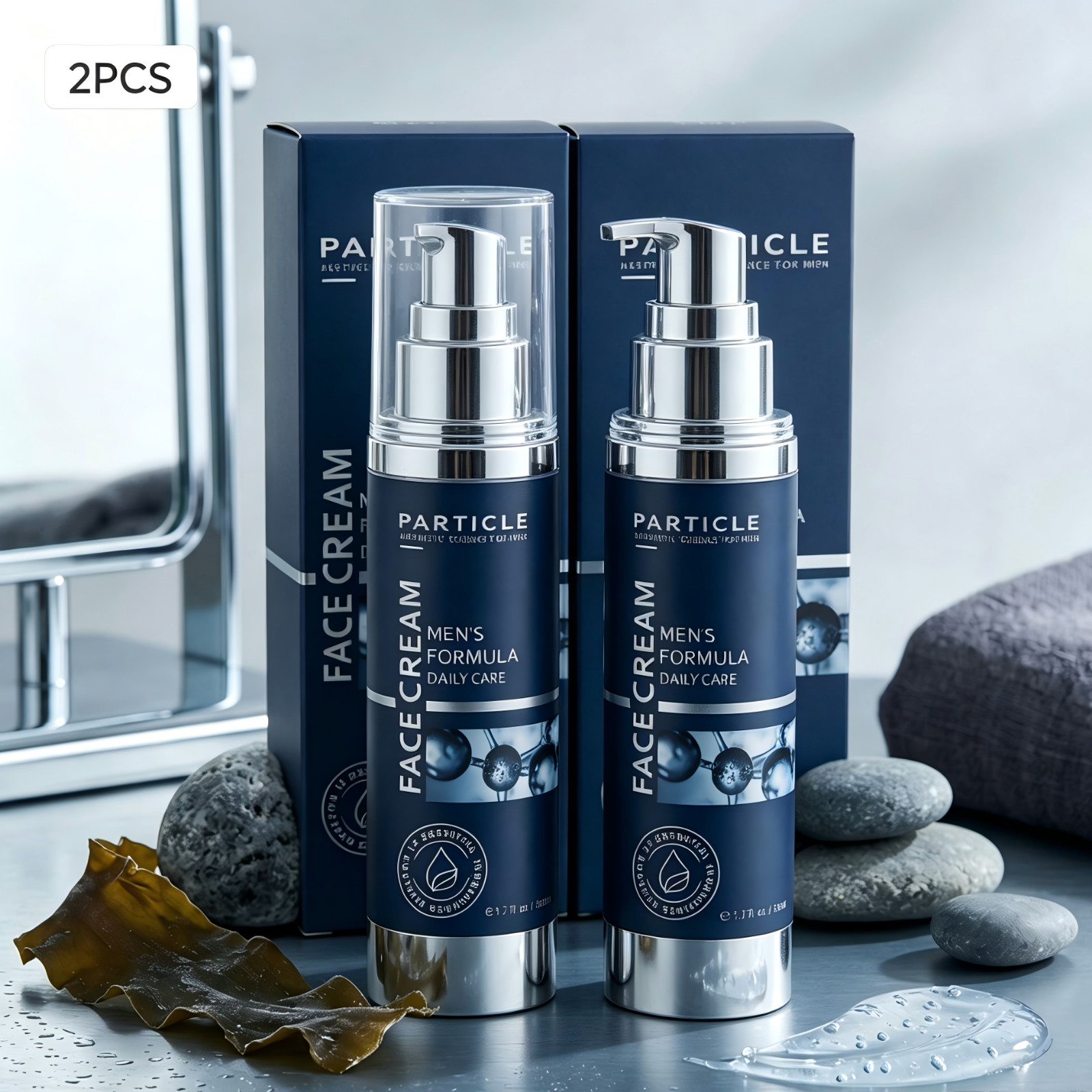 2PCS Particle FACE CREAM Men\'s Formula 6 in 1 Anti-Aging Moisturizer 1.7oz