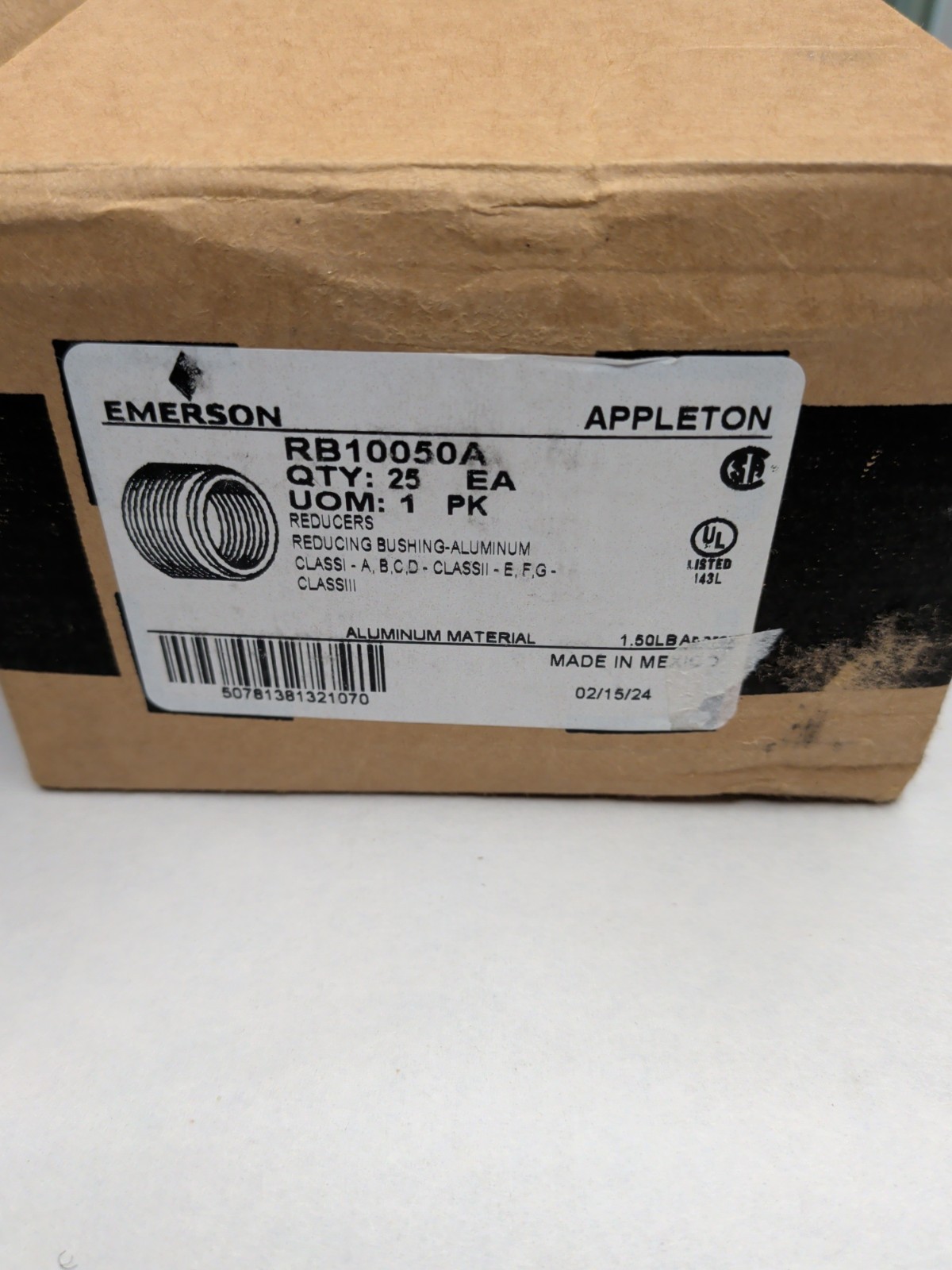 Emerson RB10050A Rigid Conduit Fittings Box Of 25qty Emerson RB10050A Rigid Conduit Fittings Box Of 25qty