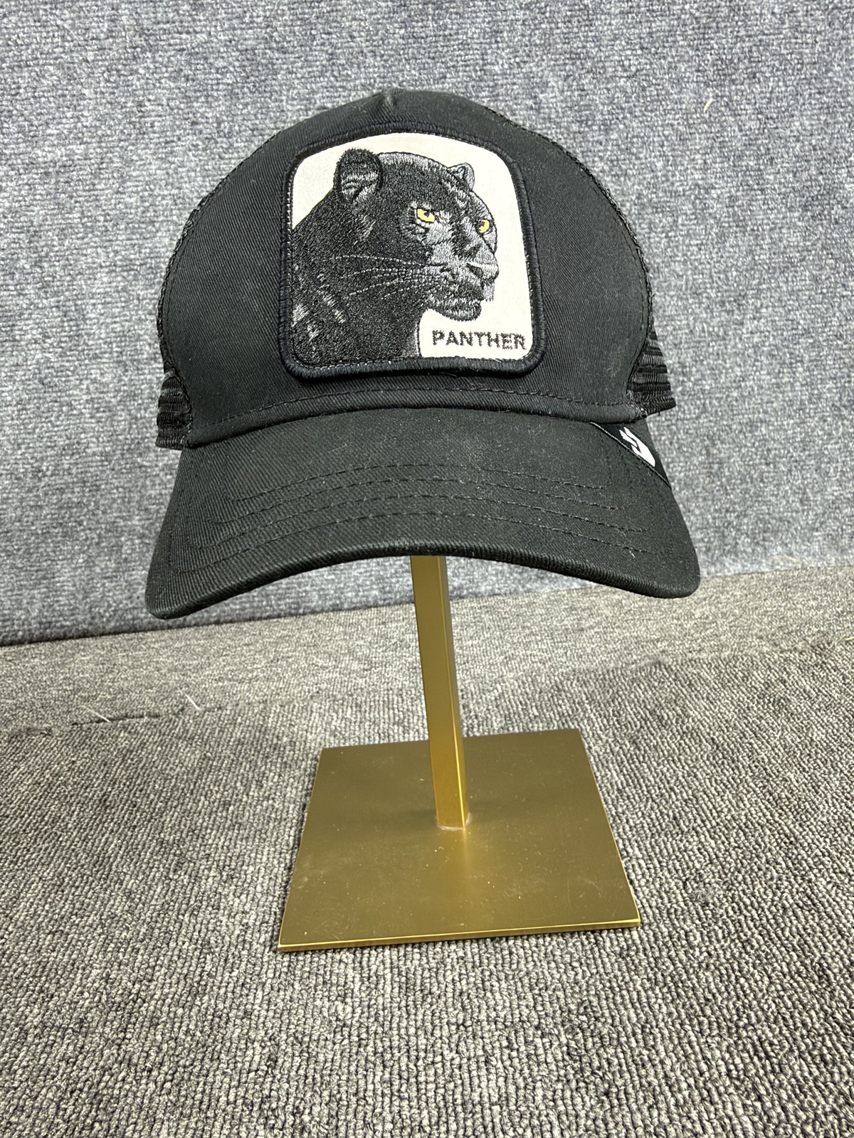Goorin Bros The Farm Hat Cap Snap Back Mens One Size Black Panther Trucker Mesh